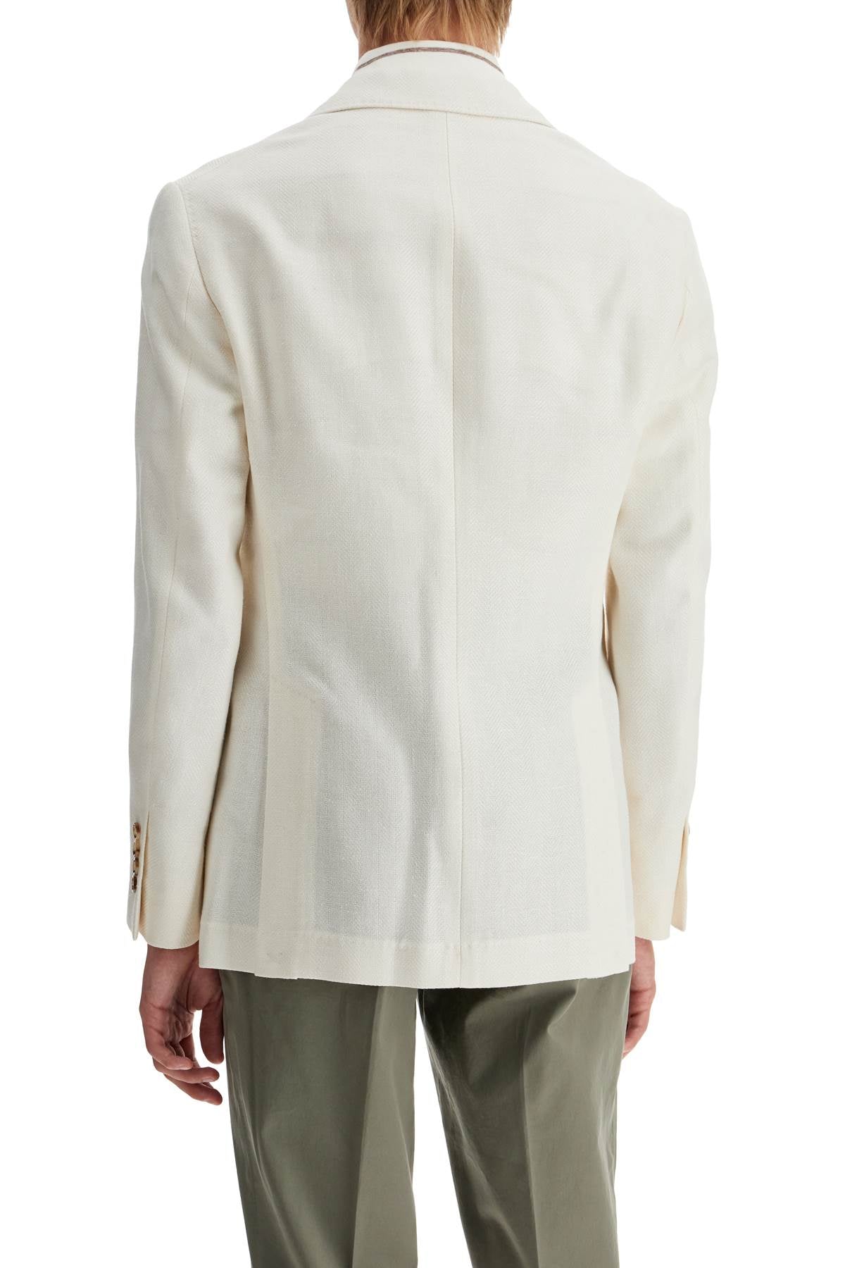 Brunello Cucinelli Single-Breasted Chevron White