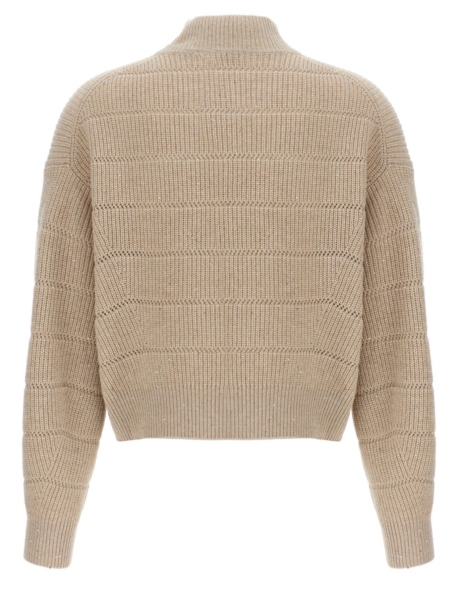 Brunello Cucinelli 'Rustic Dazzling Net' Cropped Sweater