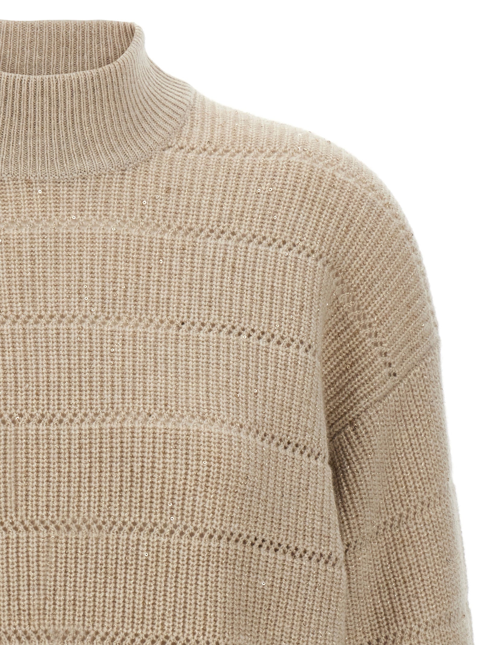 Brunello Cucinelli 'Rustic Dazzling Net' Cropped Sweater
