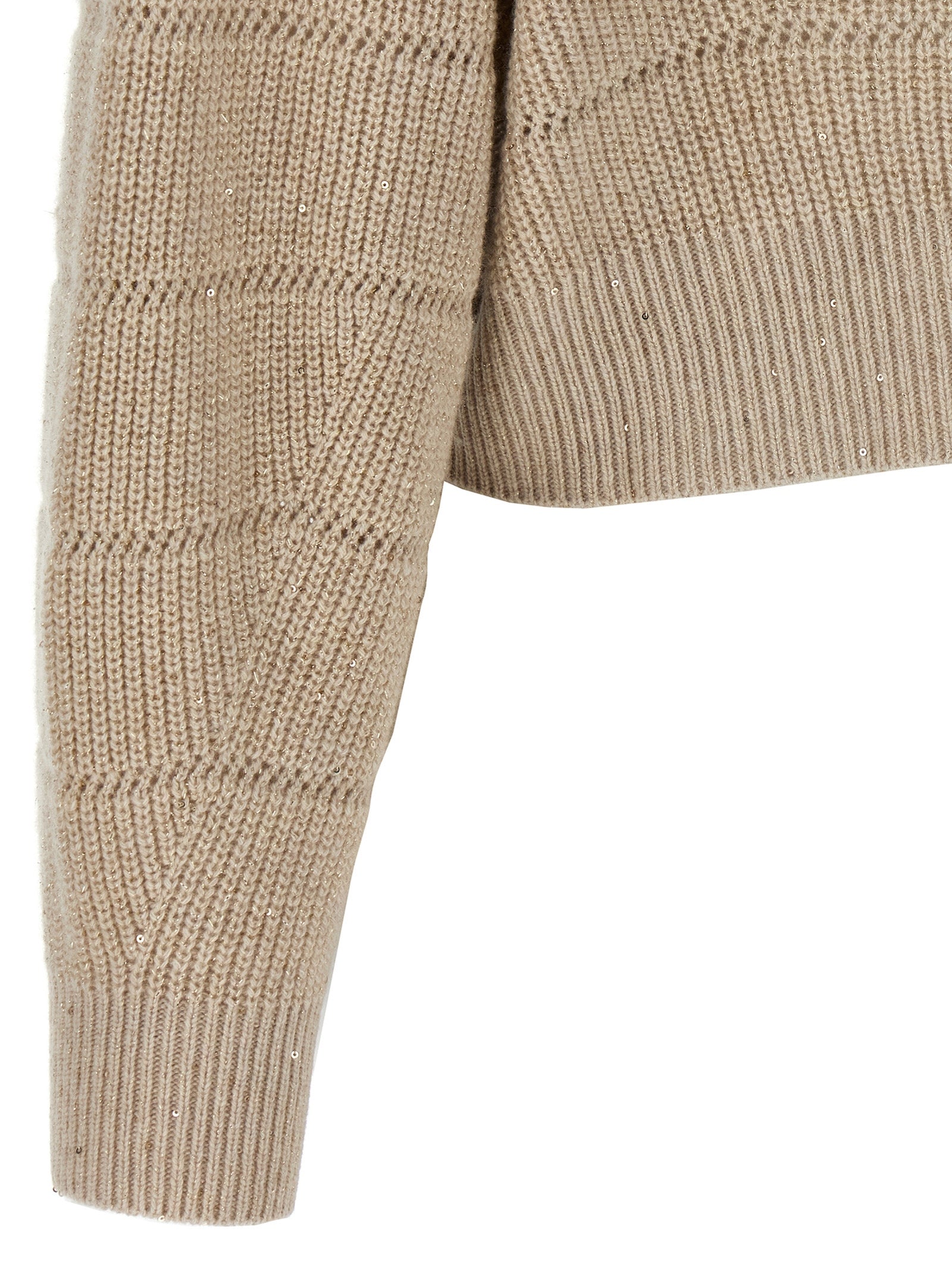 Brunello Cucinelli 'Rustic Dazzling Net' Cropped Sweater