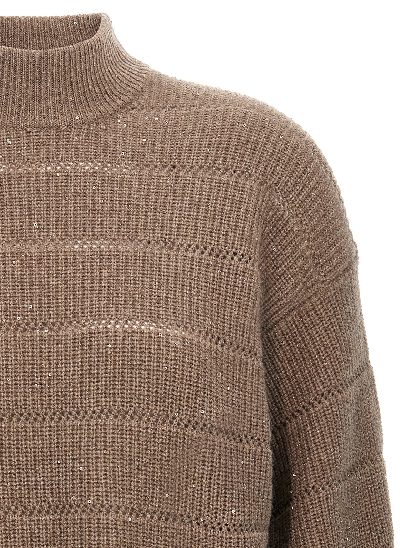 Brunello Cucinelli 'Rustic Dazzling Net' Cropped Sweater