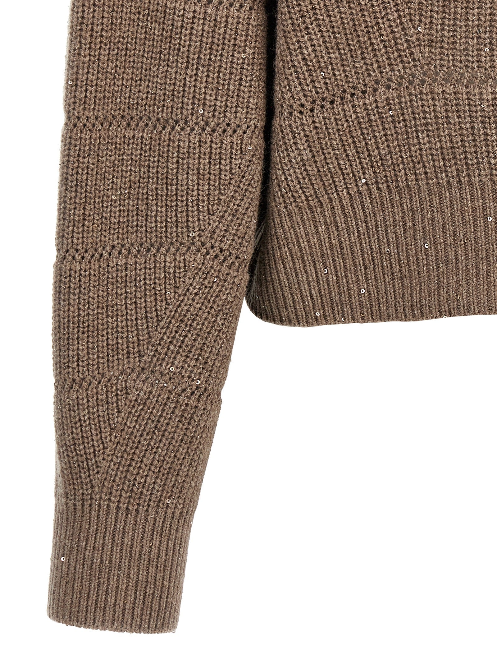 Brunello Cucinelli 'Rustic Dazzling Net' Cropped Sweater