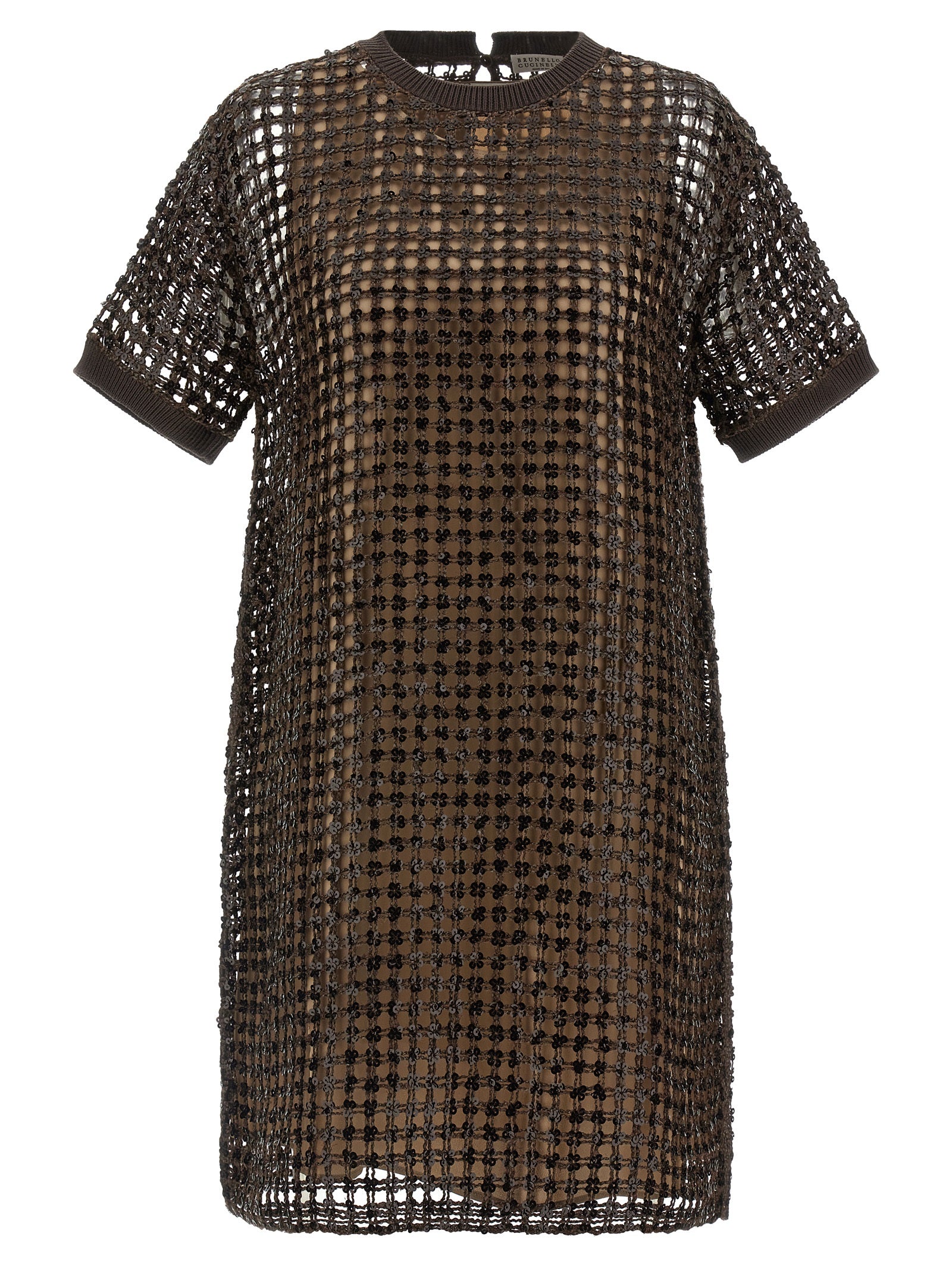 Brunello Cucinelli Sequin Mesh Dress