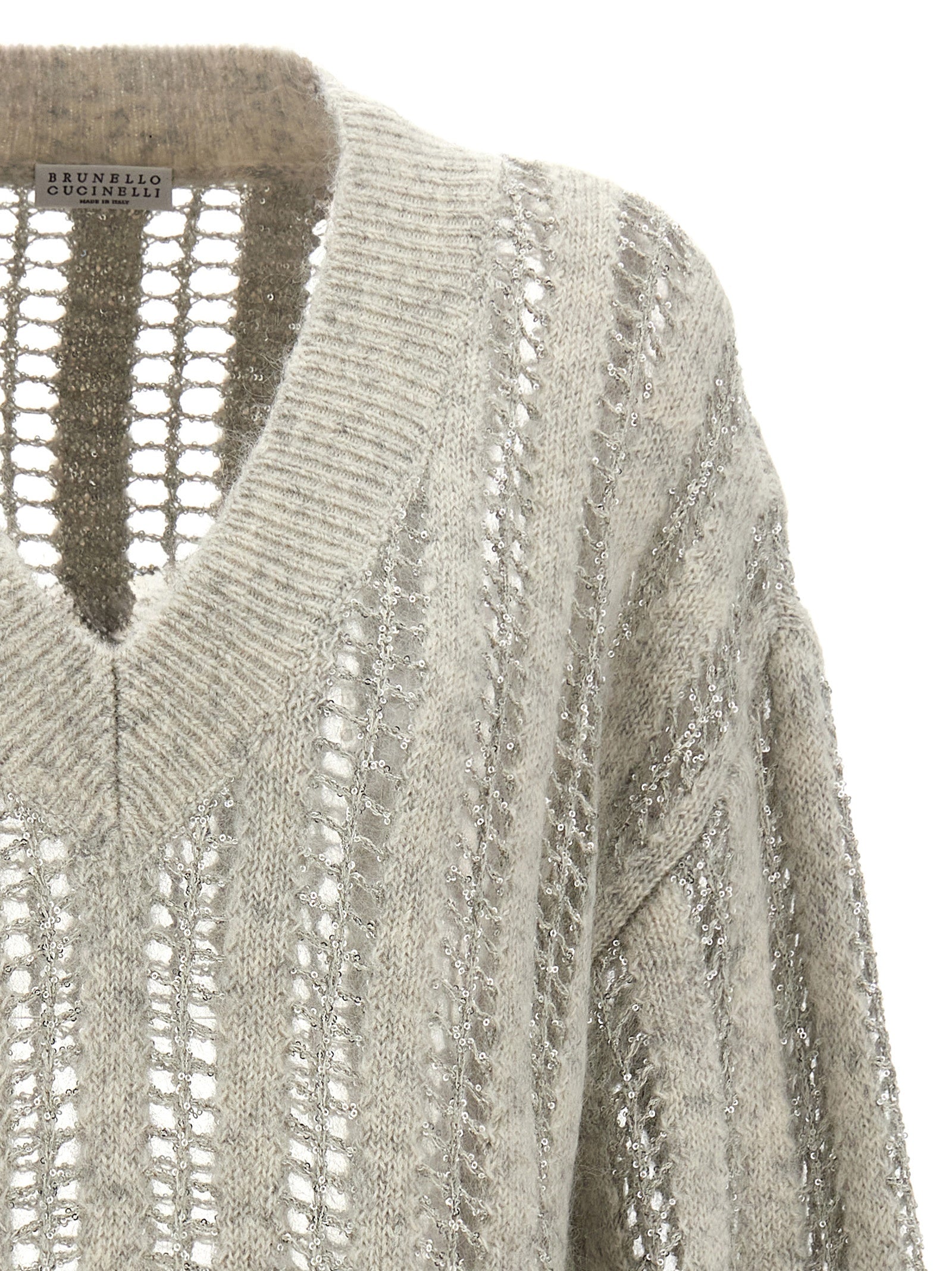 Brunello Cucinelli Sequin Openwork Sweater