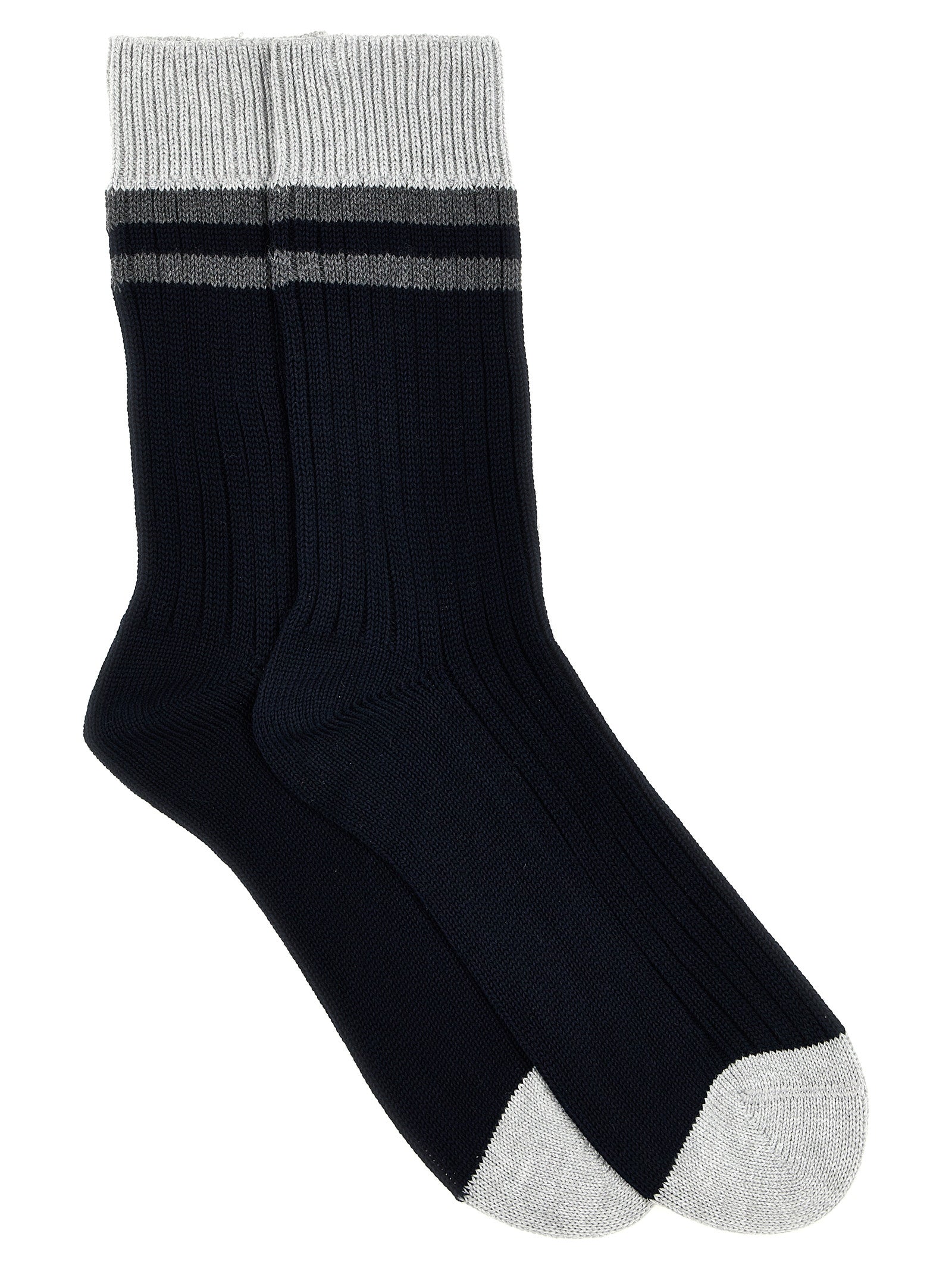 Brunello Cucinelli Striped Cotton Socks