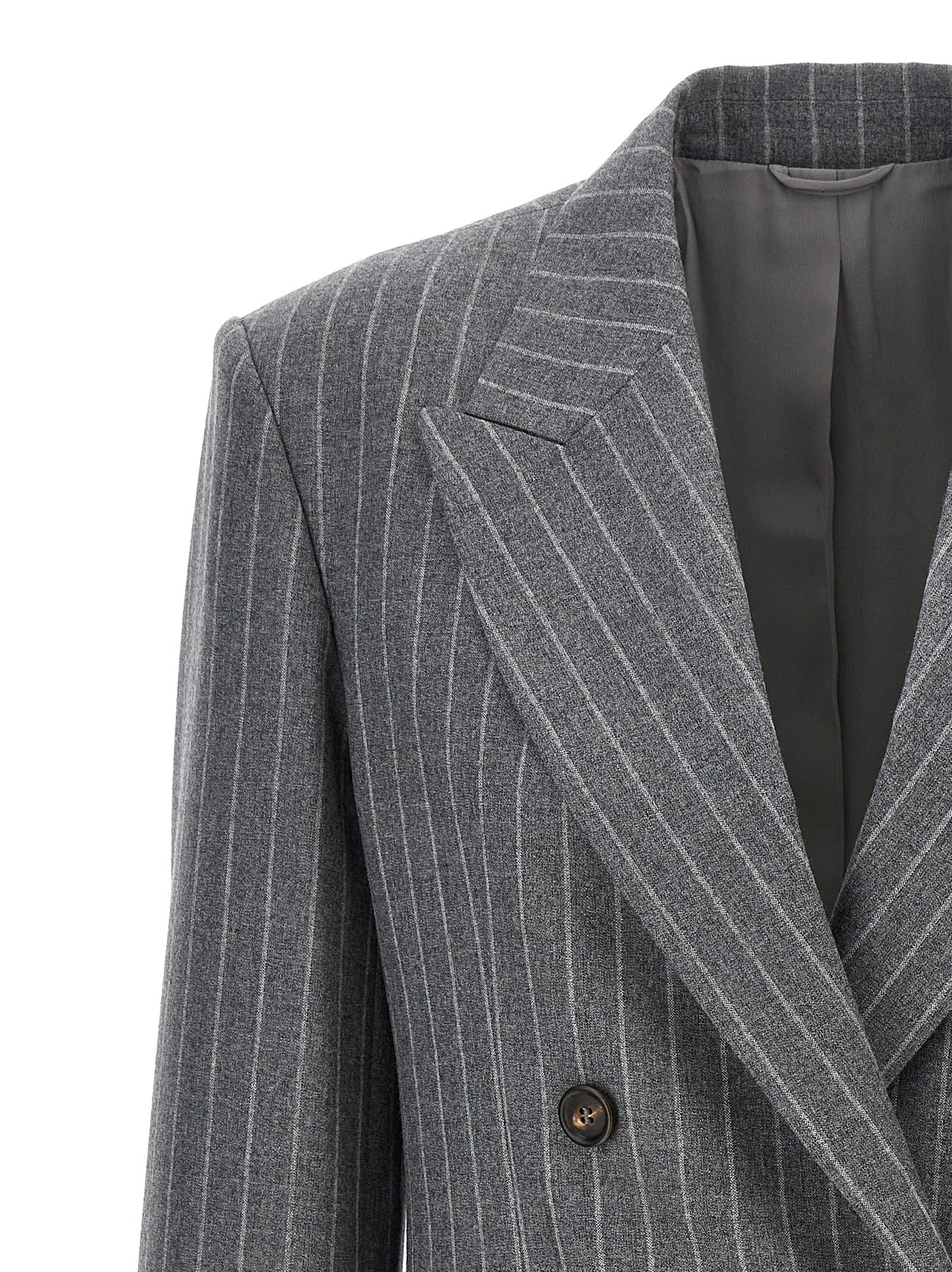 Brunello Cucinelli Pinstriped Double-Breasted Blazer