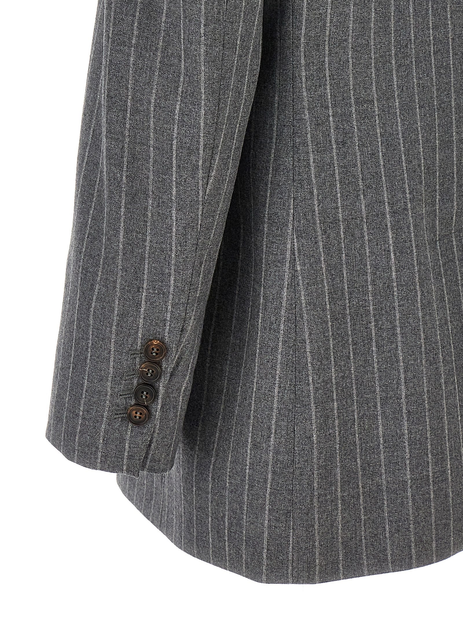 Brunello Cucinelli Pinstriped Double-Breasted Blazer