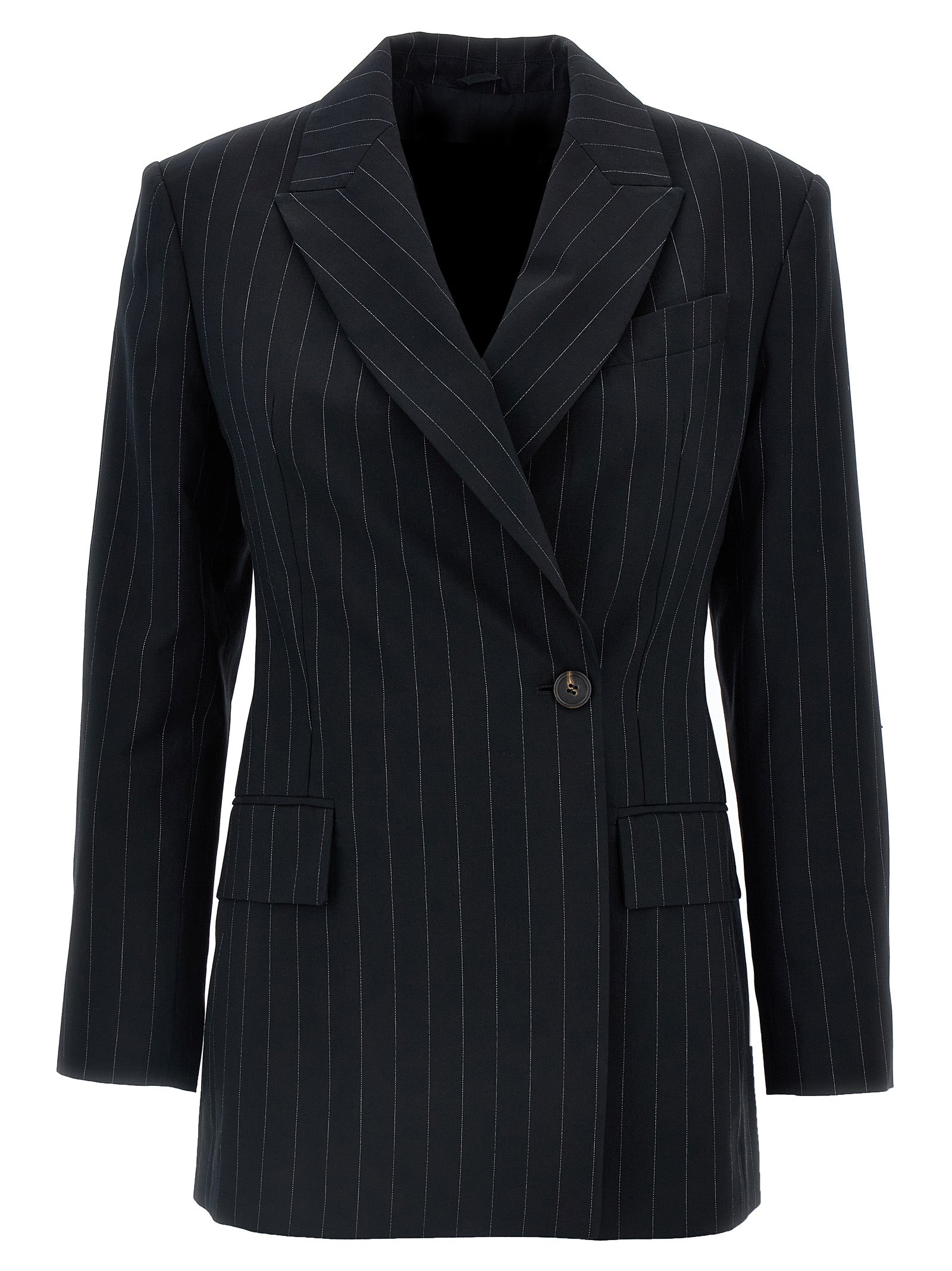 Brunello Cucinelli Pinstriped Double-Breasted Blazer