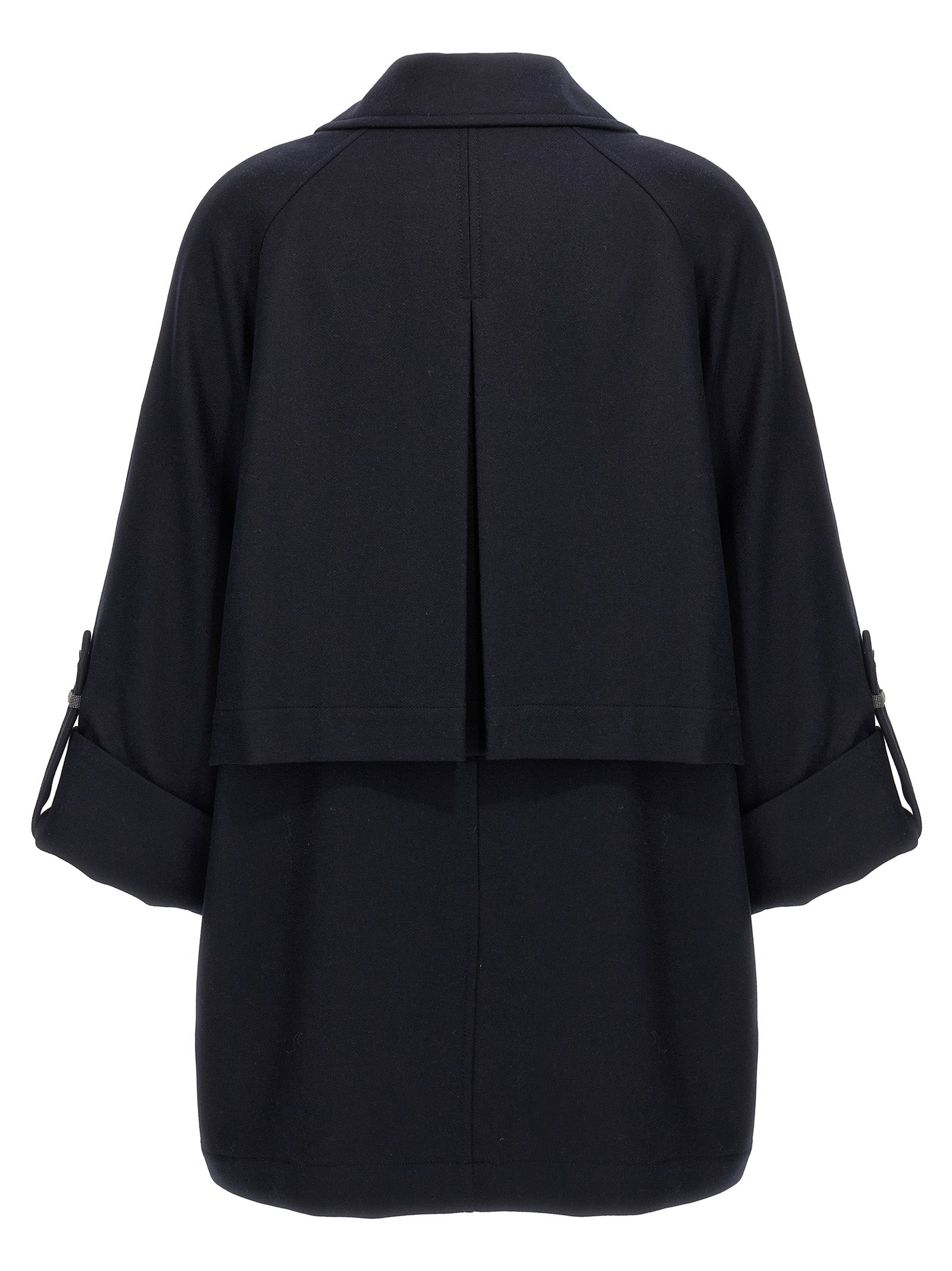 Brunello Cucinelli 'Shiny Cuff Details' Caban Coat