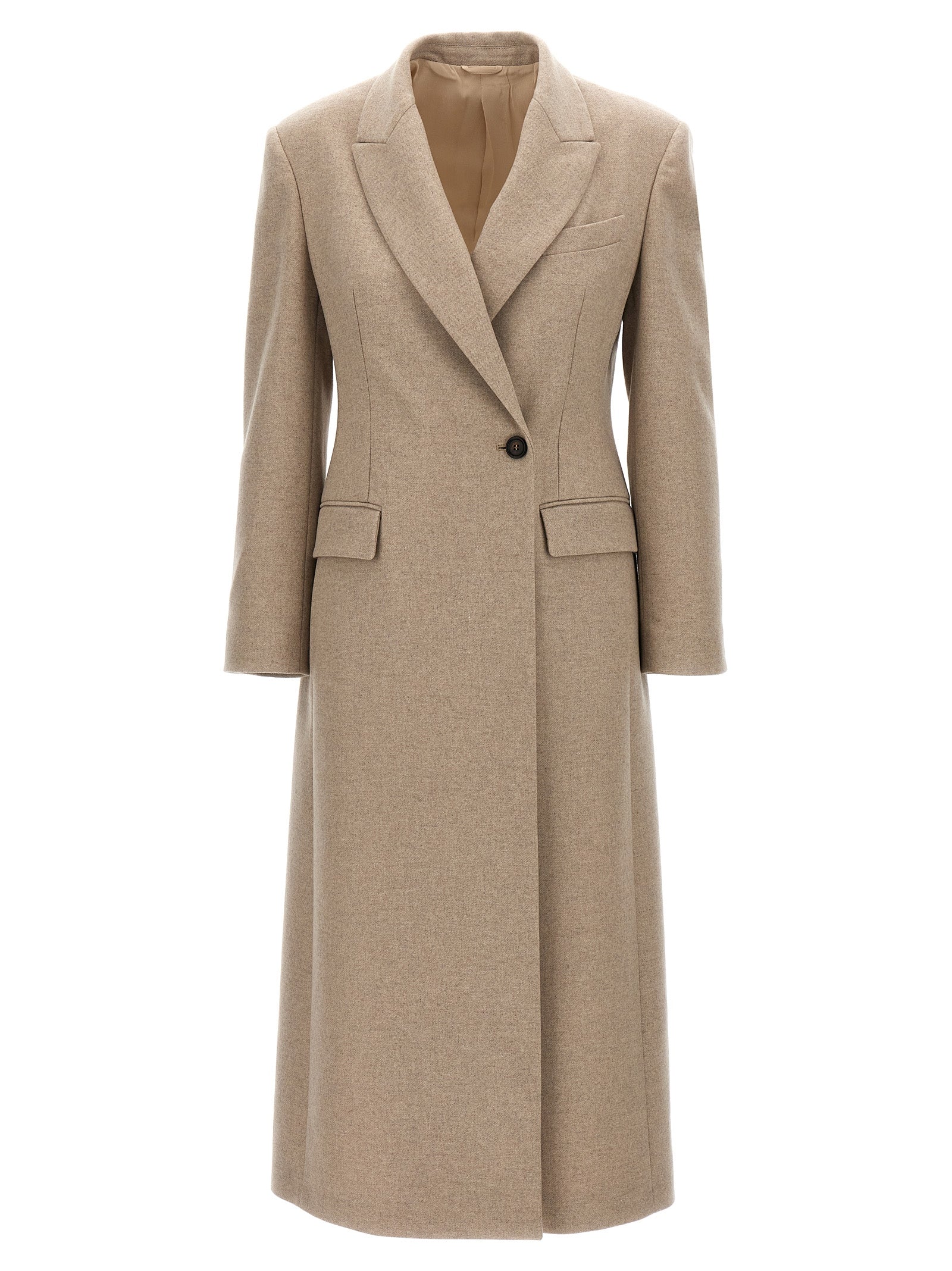 Brunello Cucinelli Single-Breasted Wool Coat