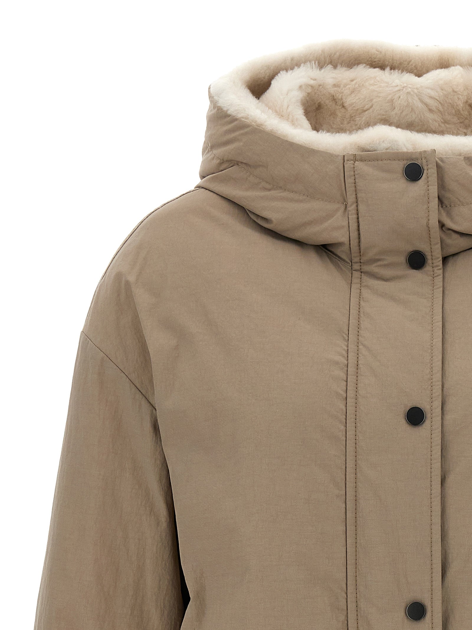 Brunello Cucinelli Long Fur Insert Down Jacket