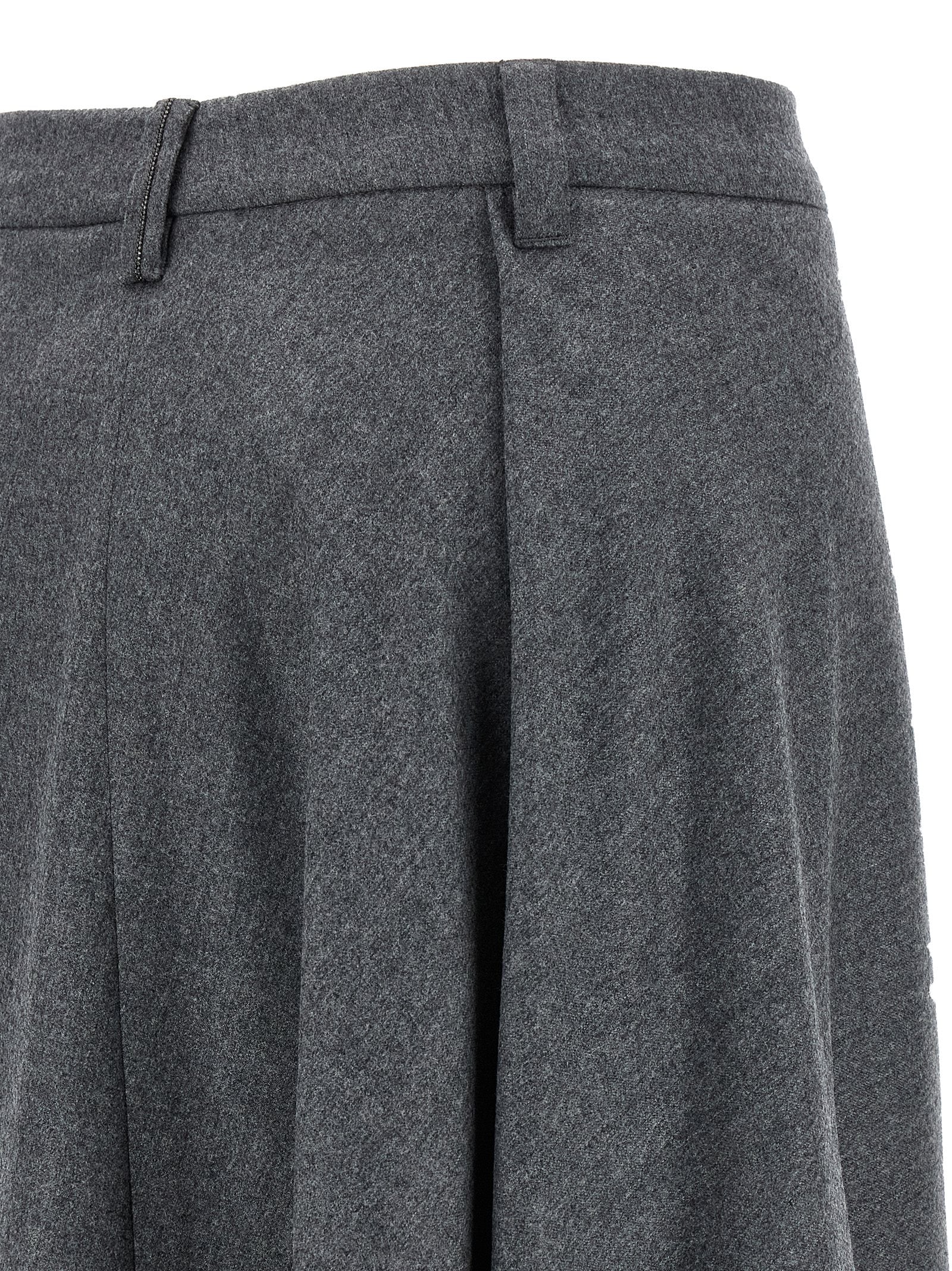 Brunello Cucinelli Asymmetrical Wool Skirt