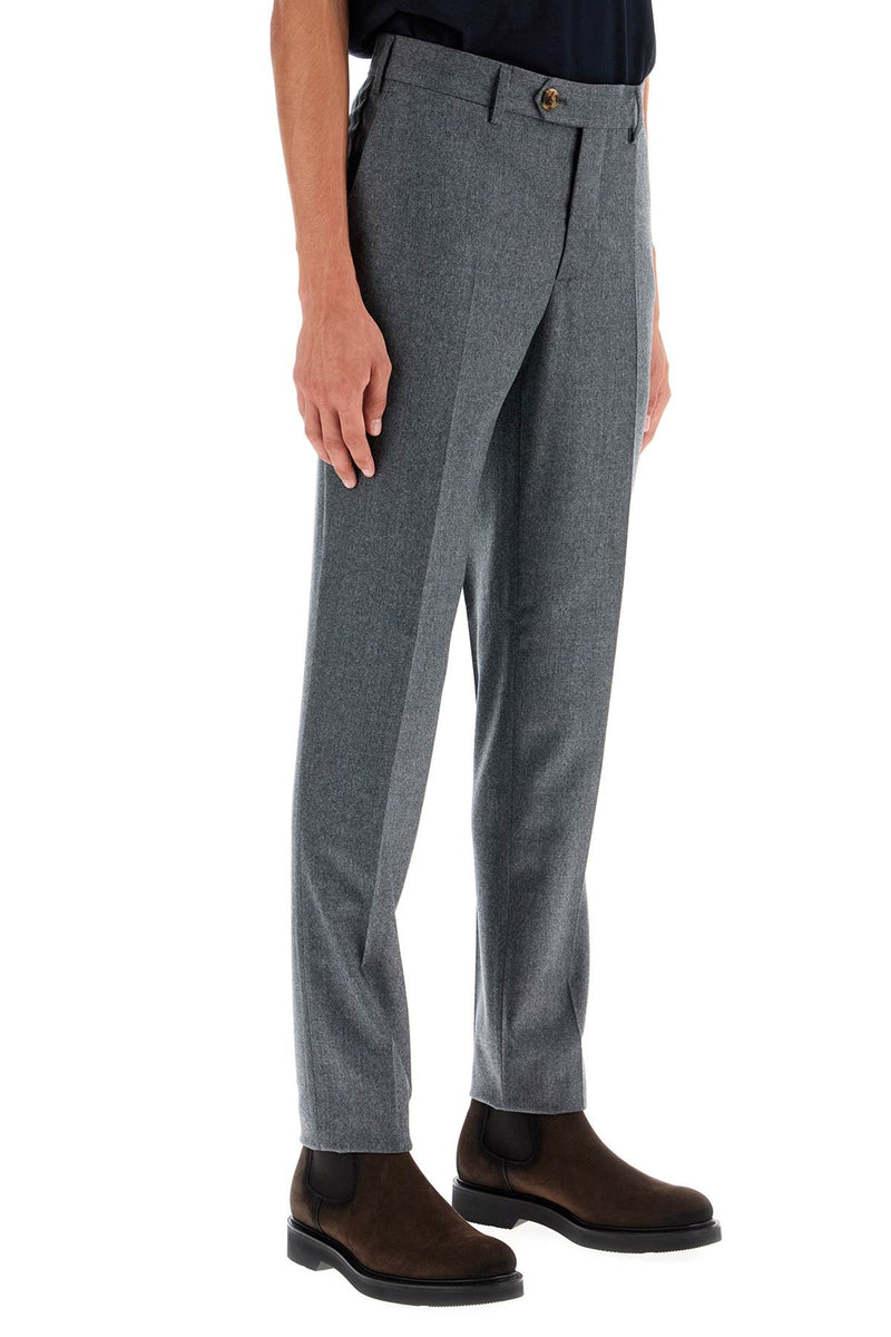 Brunello Cucinelli Italian Fit Flannel Trousers For A Grey