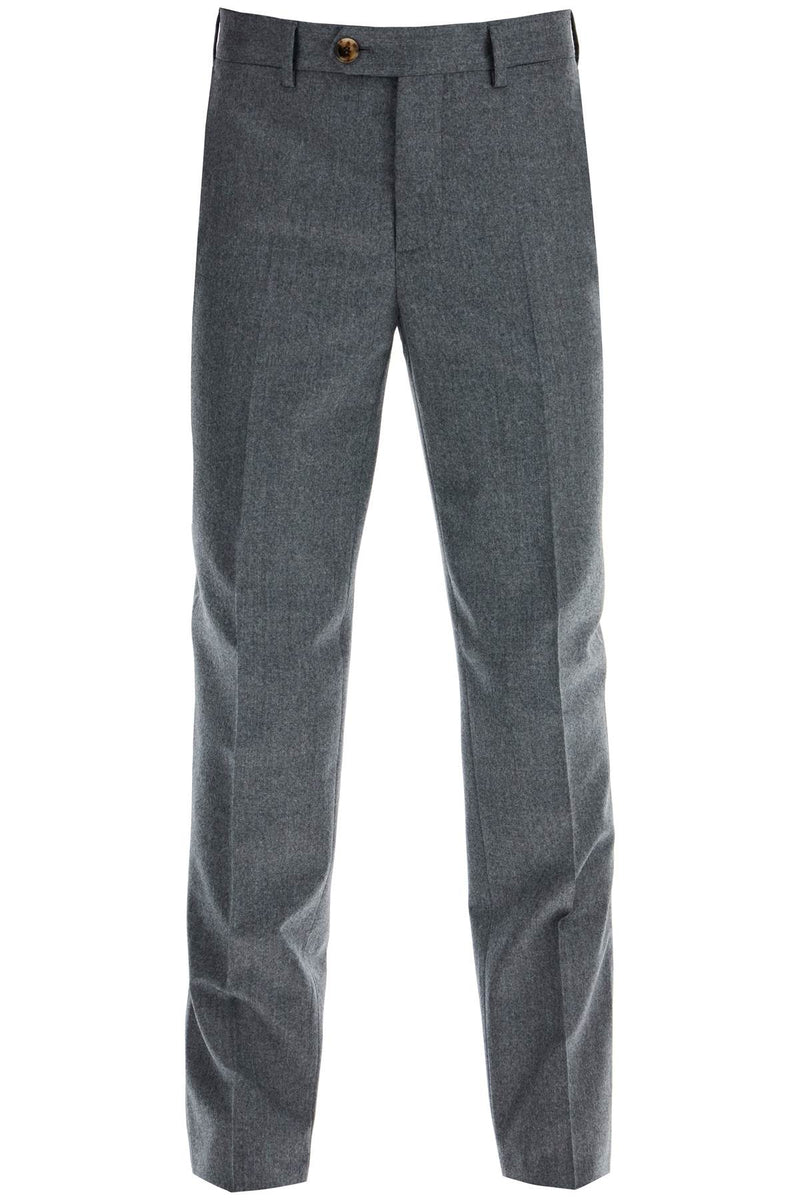 Brunello Cucinelli Italian Fit Flannel Trousers For A Grey