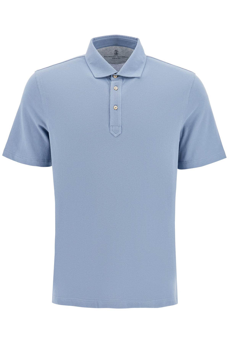 Brunello Cucinelli Pique Polo Shirt Blue