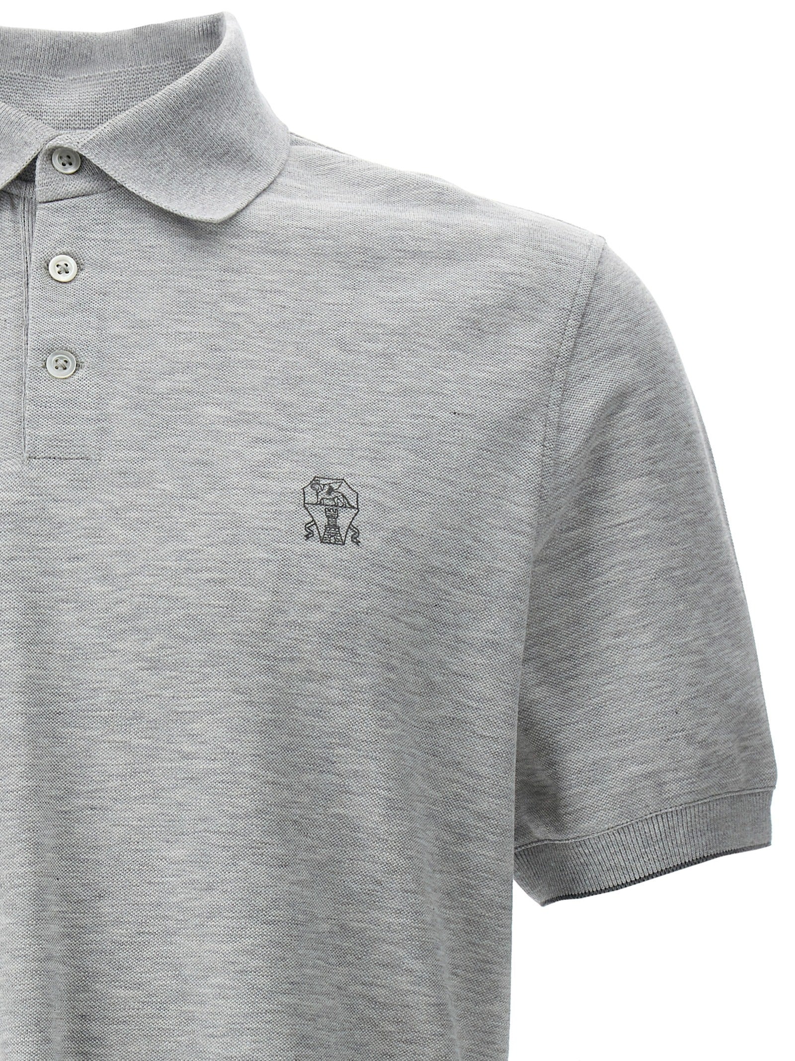 Brunello Cucinelli Logo Piqué Polo Shirt