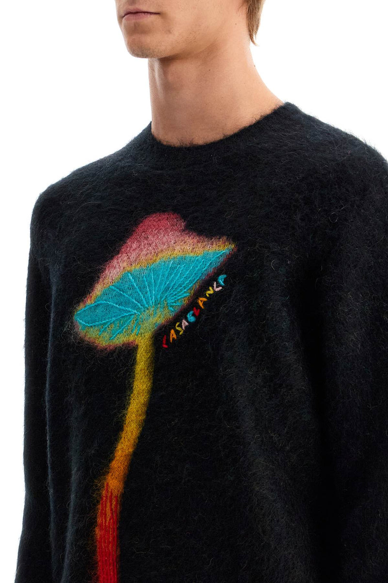 Casablanca Rainbow Mushroom Sweater Black