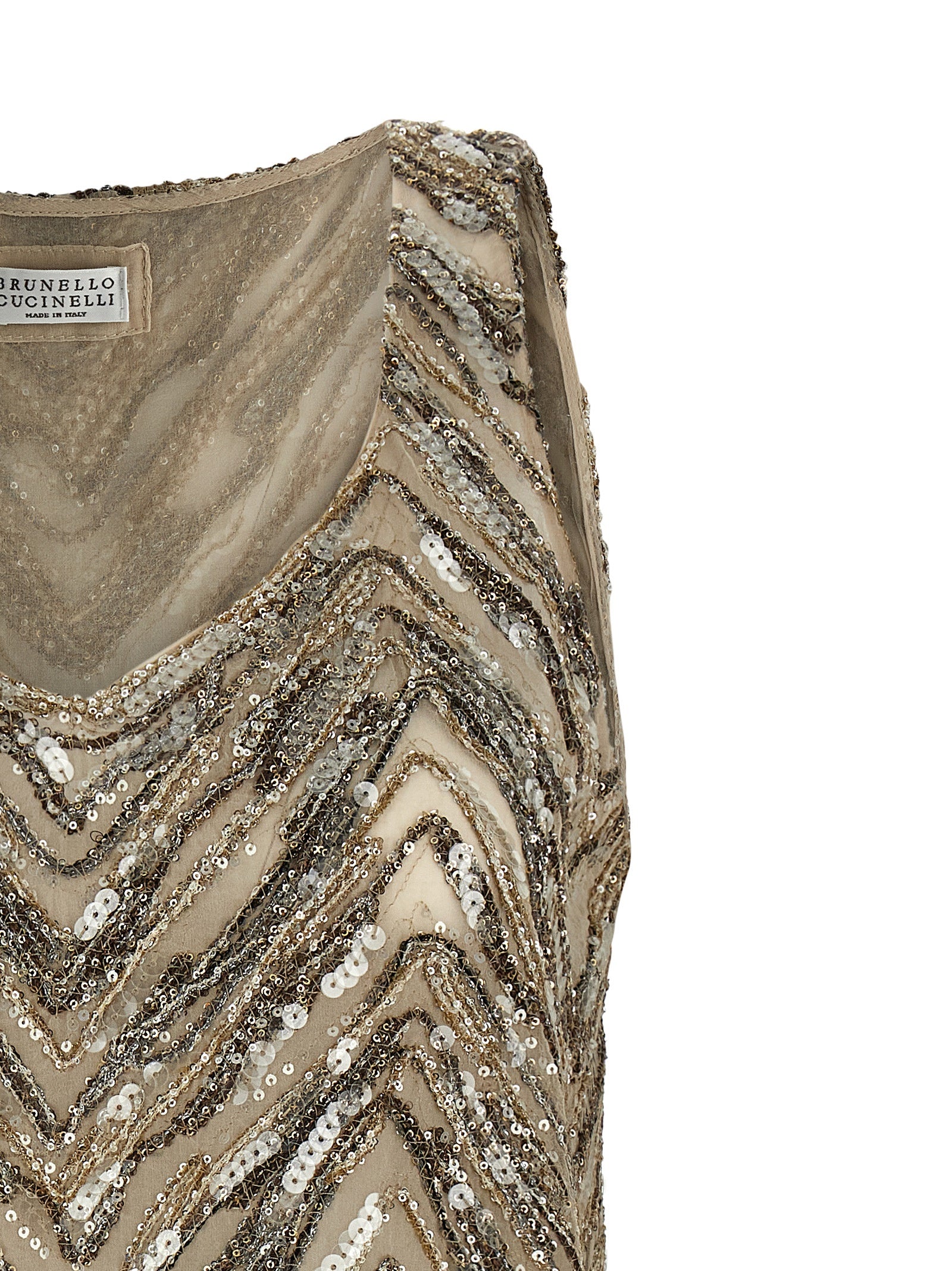 Brunello Cucinelli 'Dazzling Chevron Embroidery' Top