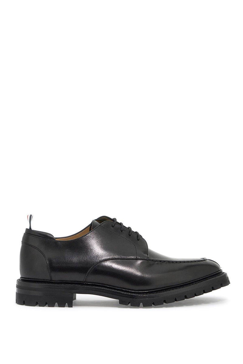 Thom Browne Derby Apron Stitch In Pelle Liscia Black