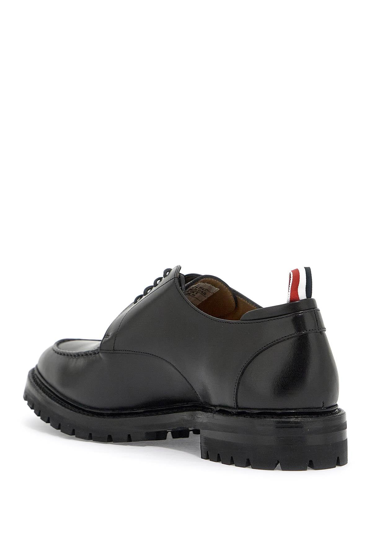 Thom Browne Derby Apron Stitch In Pelle Liscia Black