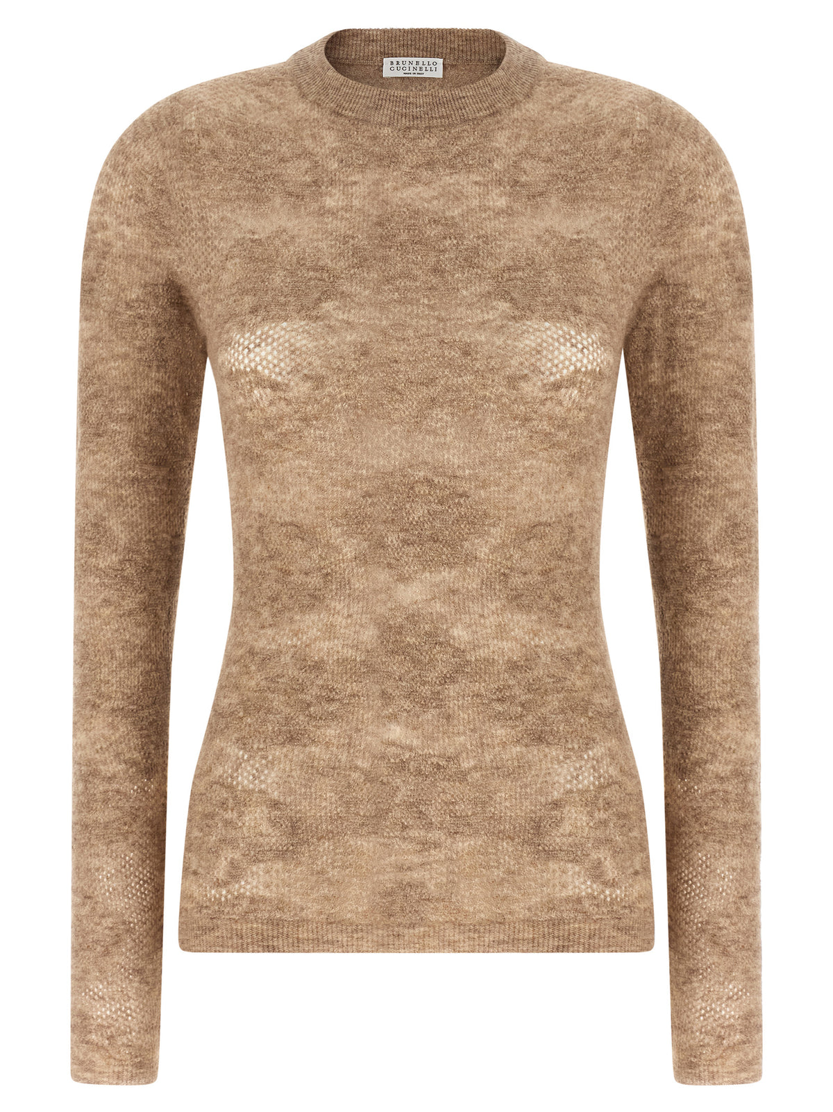 Brunello Cucinelli Beige 'Flower Lace' Sweater