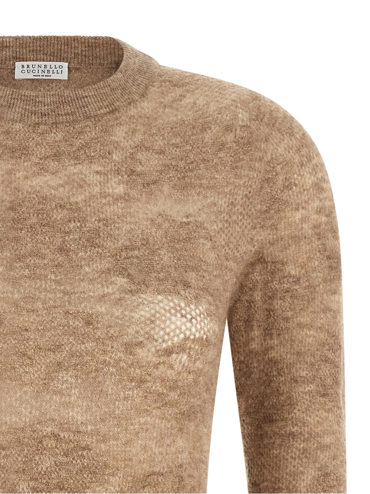 Brunello Cucinelli Beige 'Flower Lace' Sweater