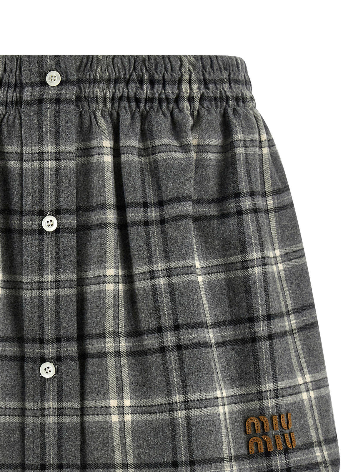 Miu Miu Check Flannel Skirt