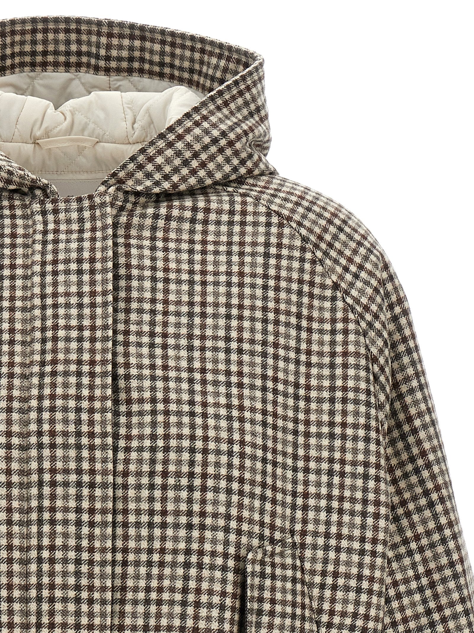 Brunello Cucinelli 'Shiny Zipper Pull' Check Jacket