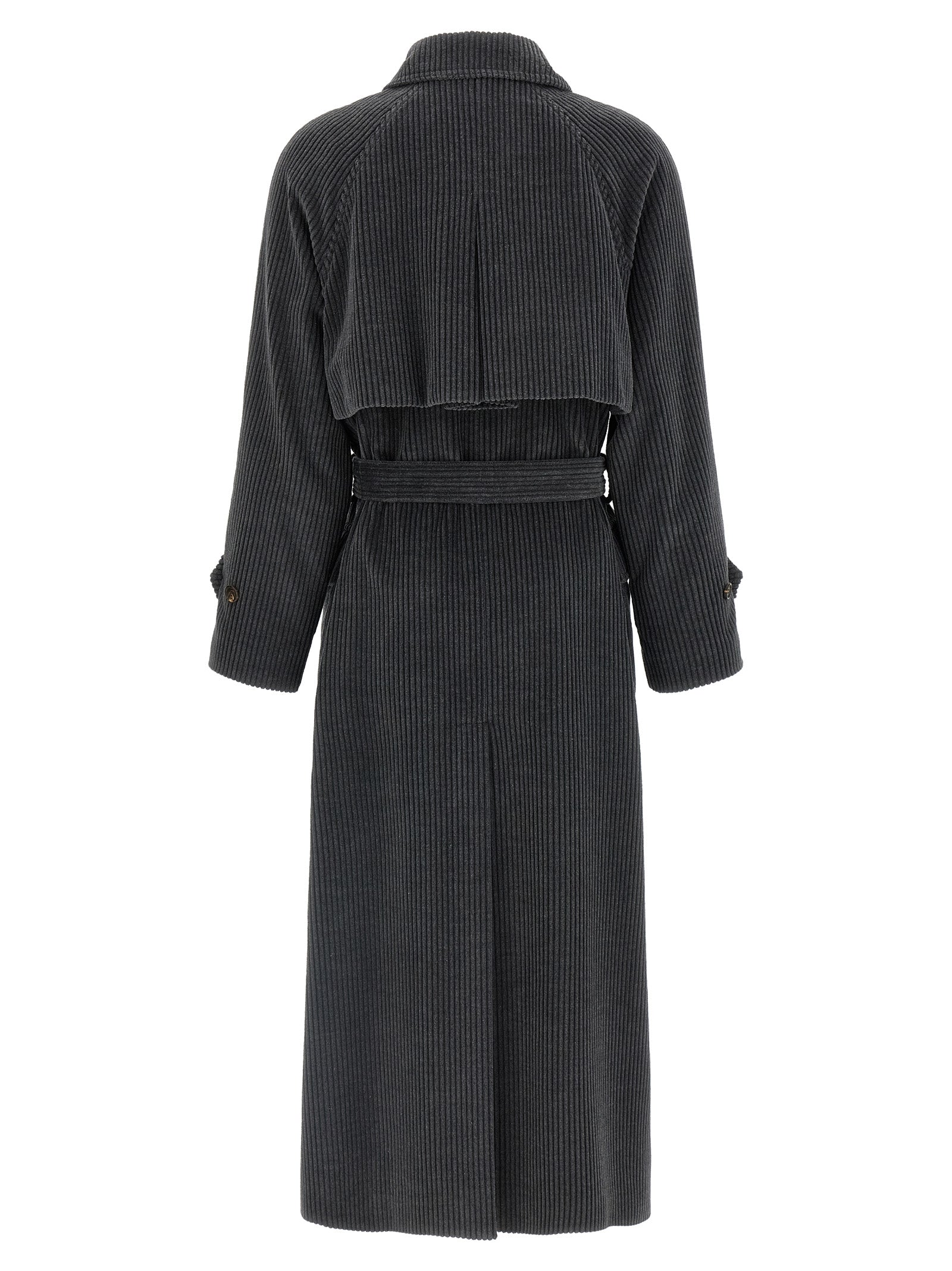 Brunello Cucinelli Ribbed Velvet Trench Coat