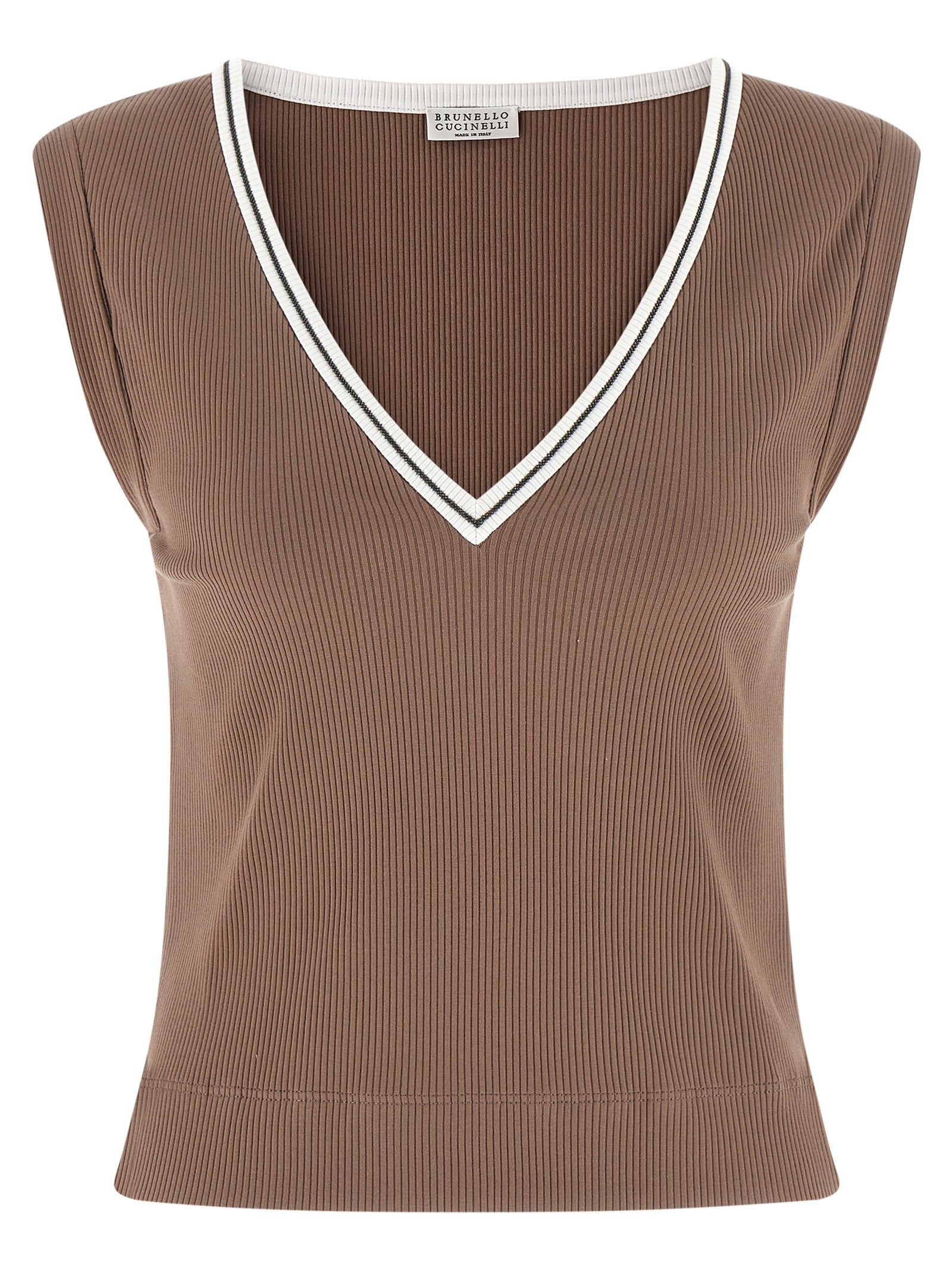Brunello Cucinelli 'Shiny Trim' Tank Top