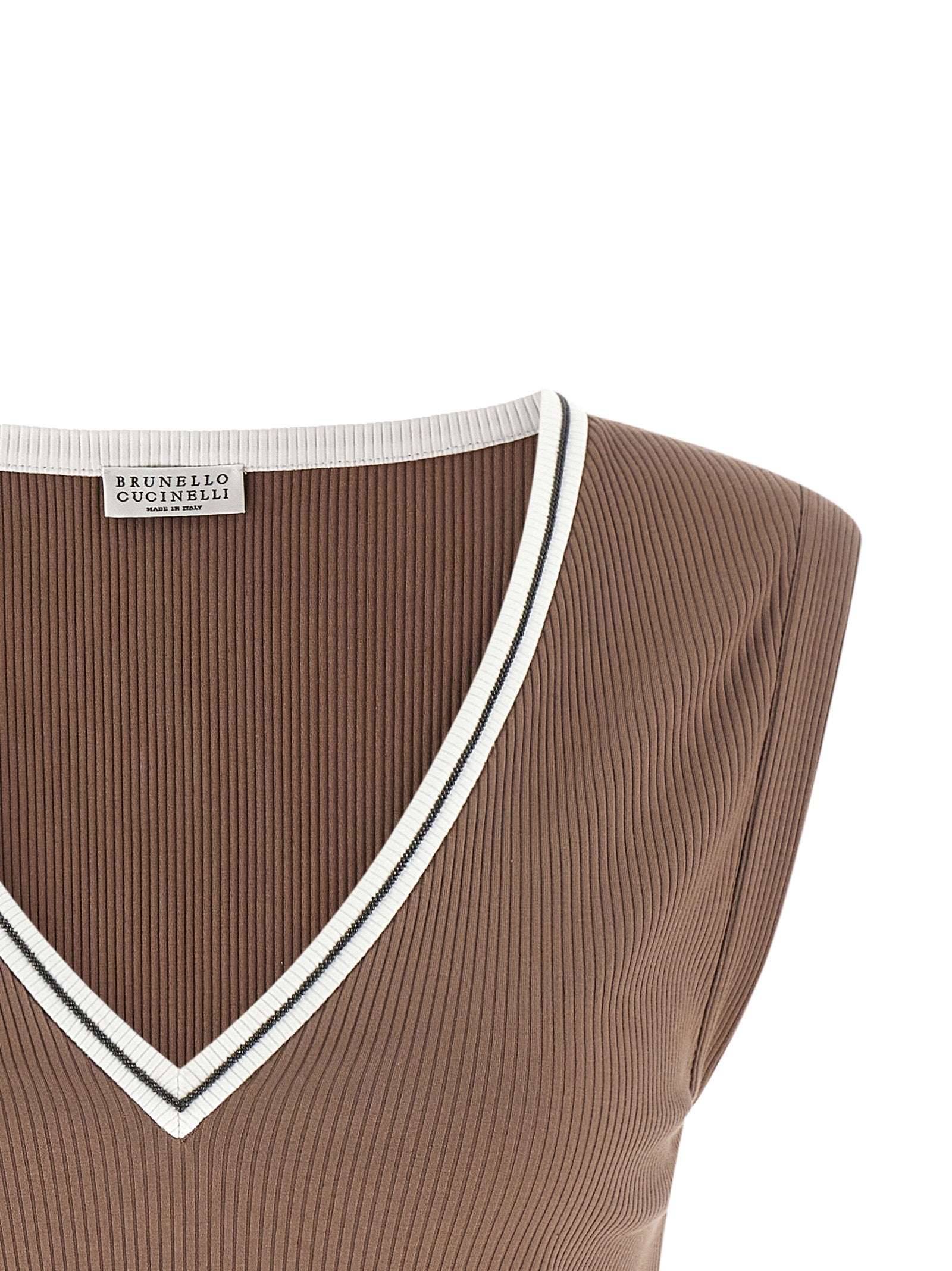 Brunello Cucinelli 'Shiny Trim' Tank Top