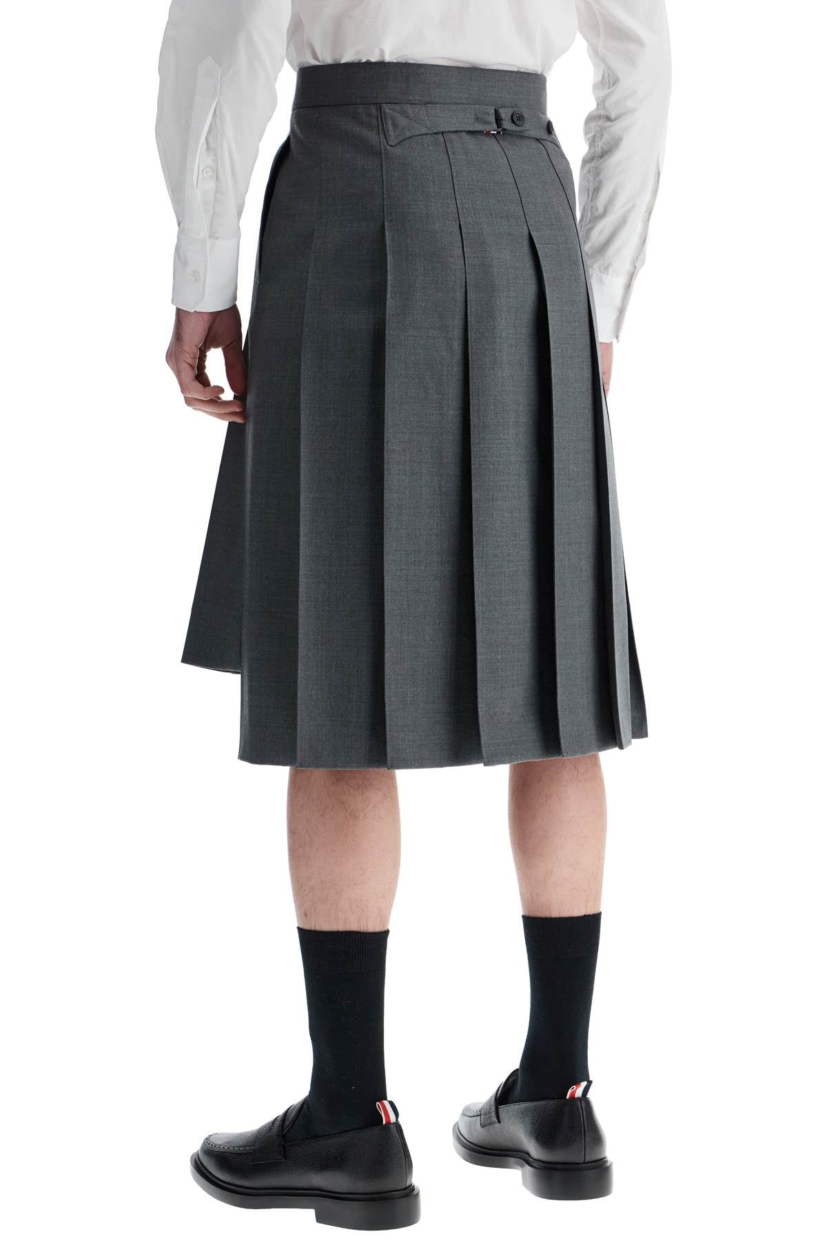 Thom Browne Twill Pleated Midi Skirt