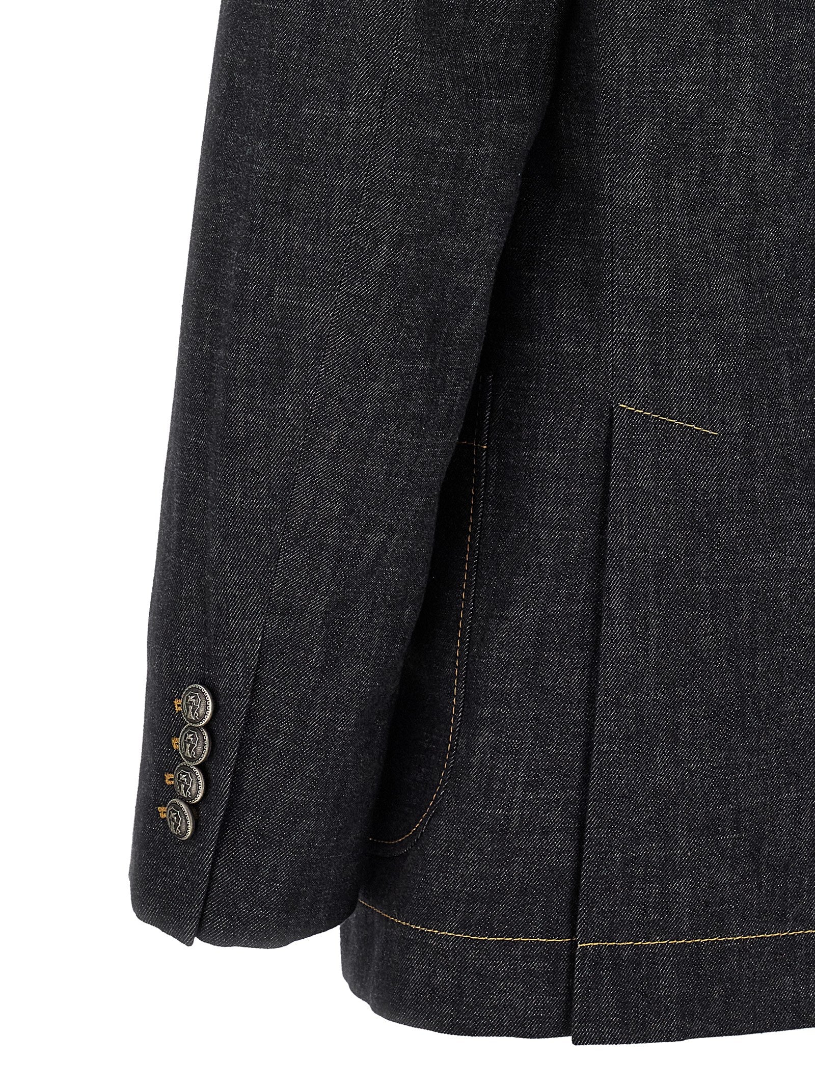 Brunello Cucinelli Double-Breasted Denim Blazer