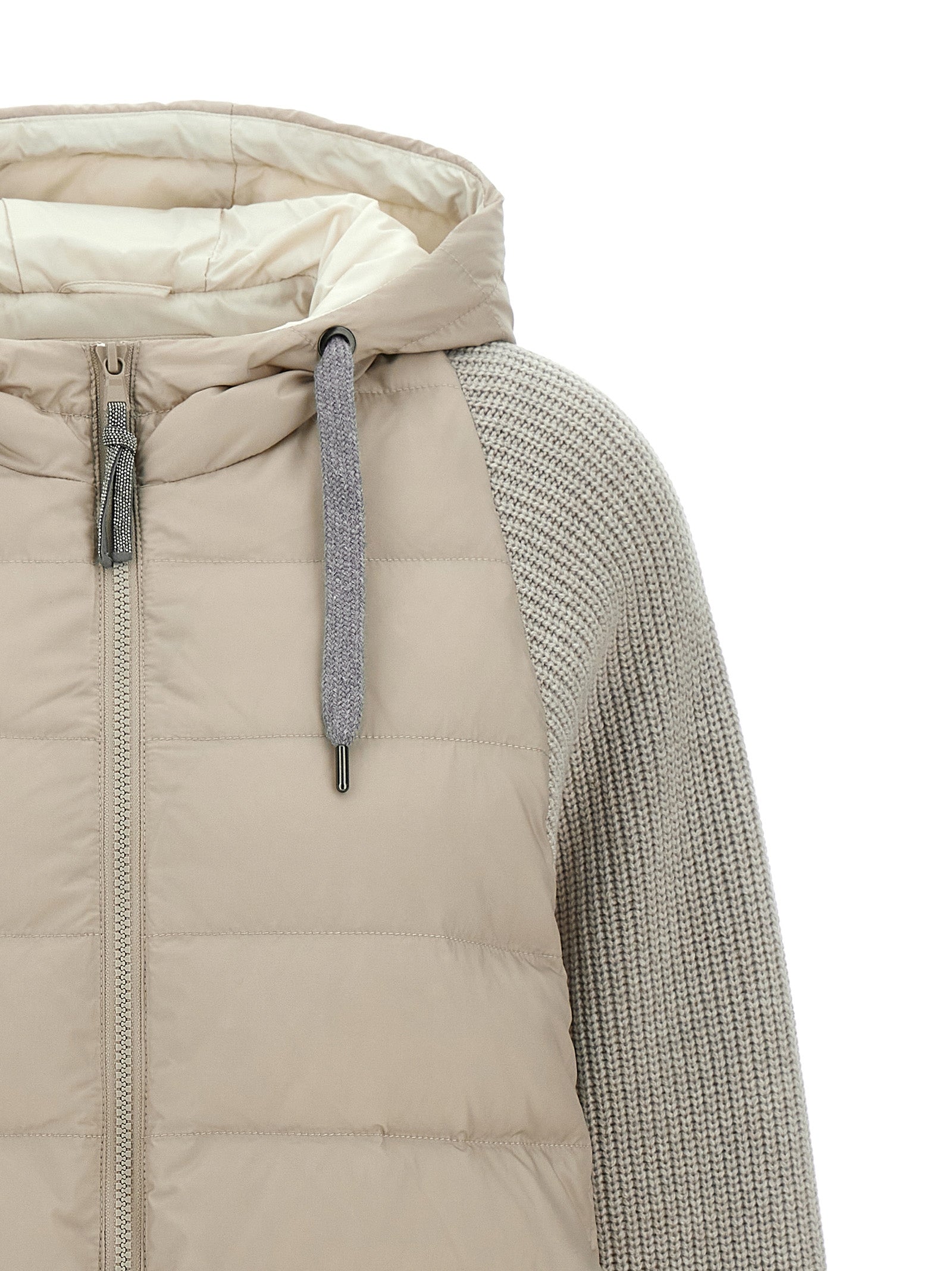 Brunello Cucinelli Hooded Down Jacket With 'Solomeo' Inserts