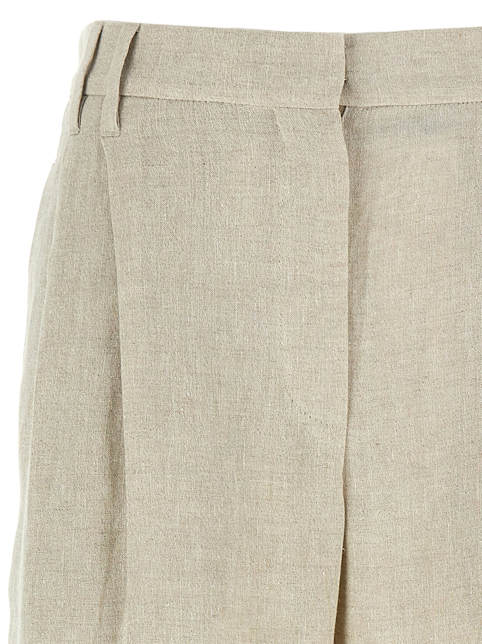 Brunello Cucinelli Lurex Linen Trousers