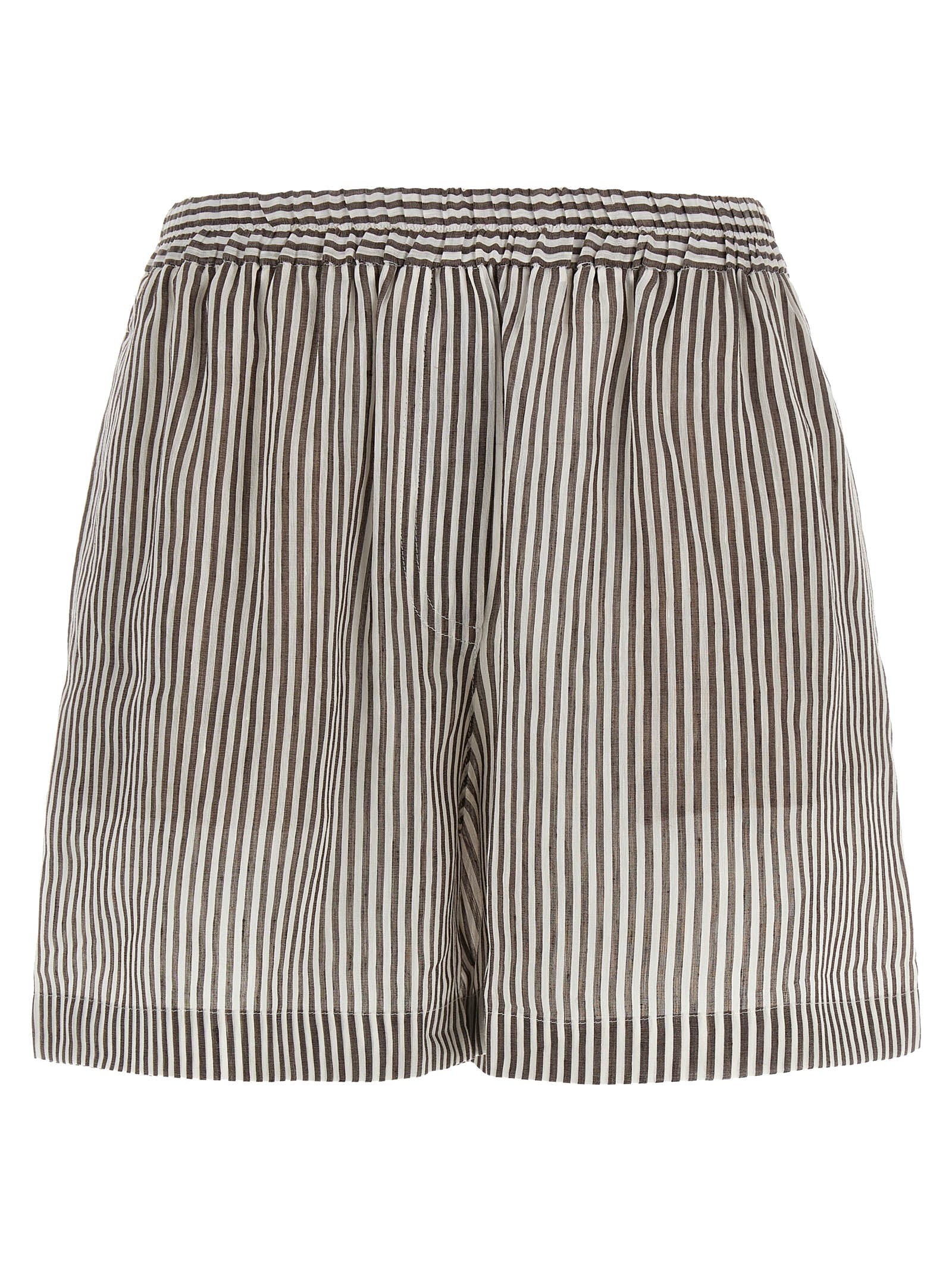 Brunello Cucinelli Striped Linen Bermuda Shorts