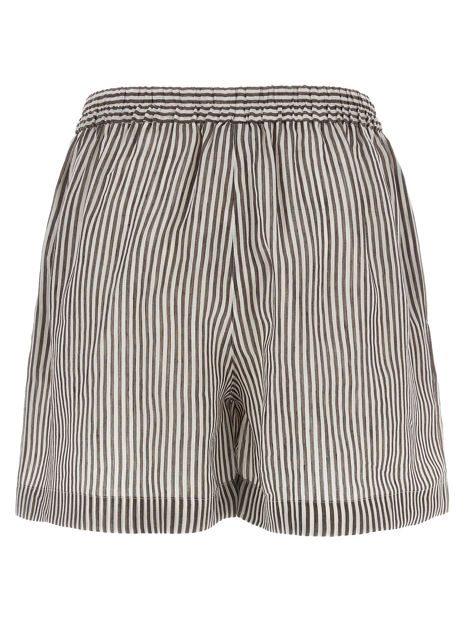 Brunello Cucinelli Striped Linen Bermuda Shorts