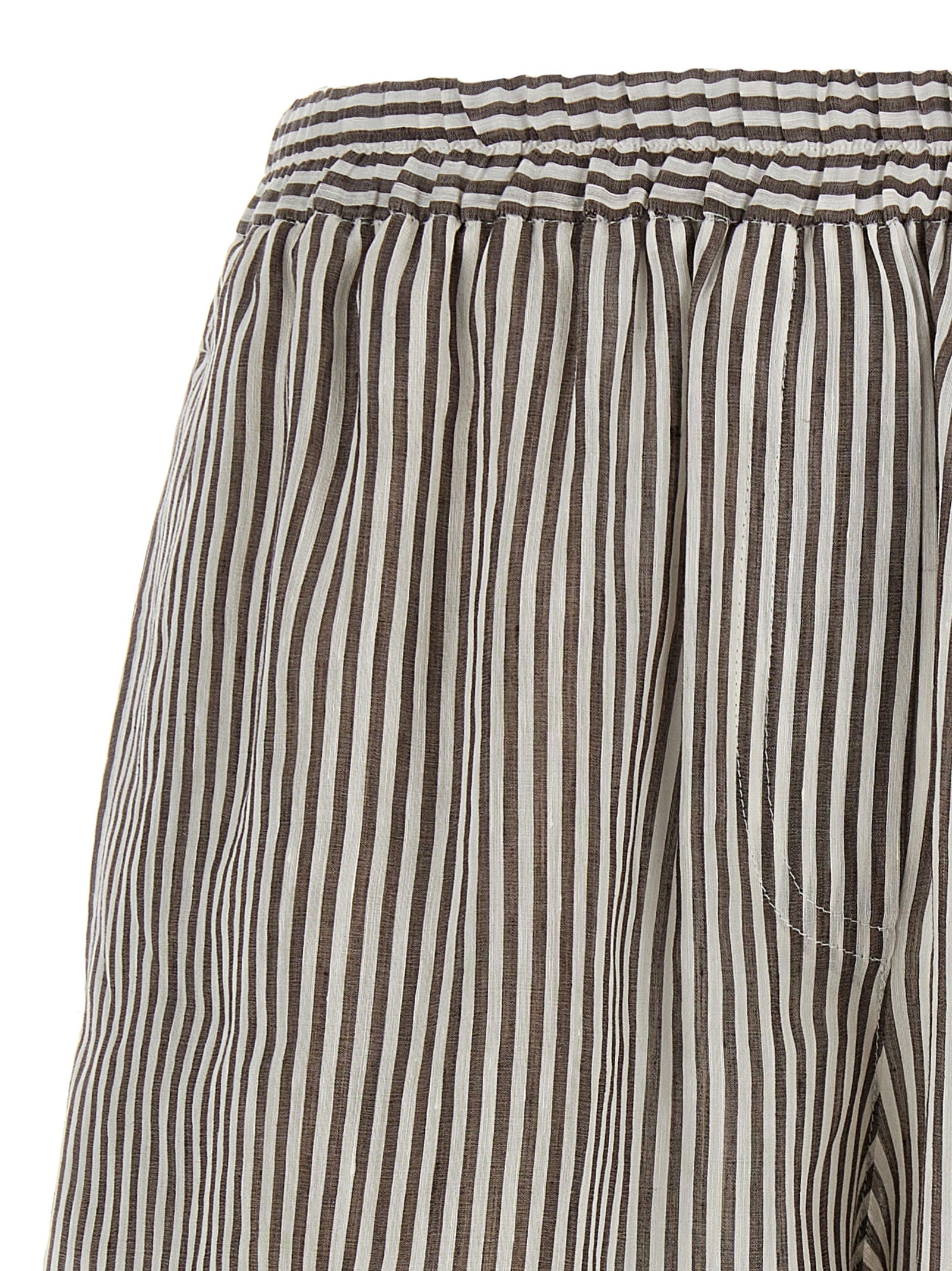 Brunello Cucinelli Striped Linen Bermuda Shorts