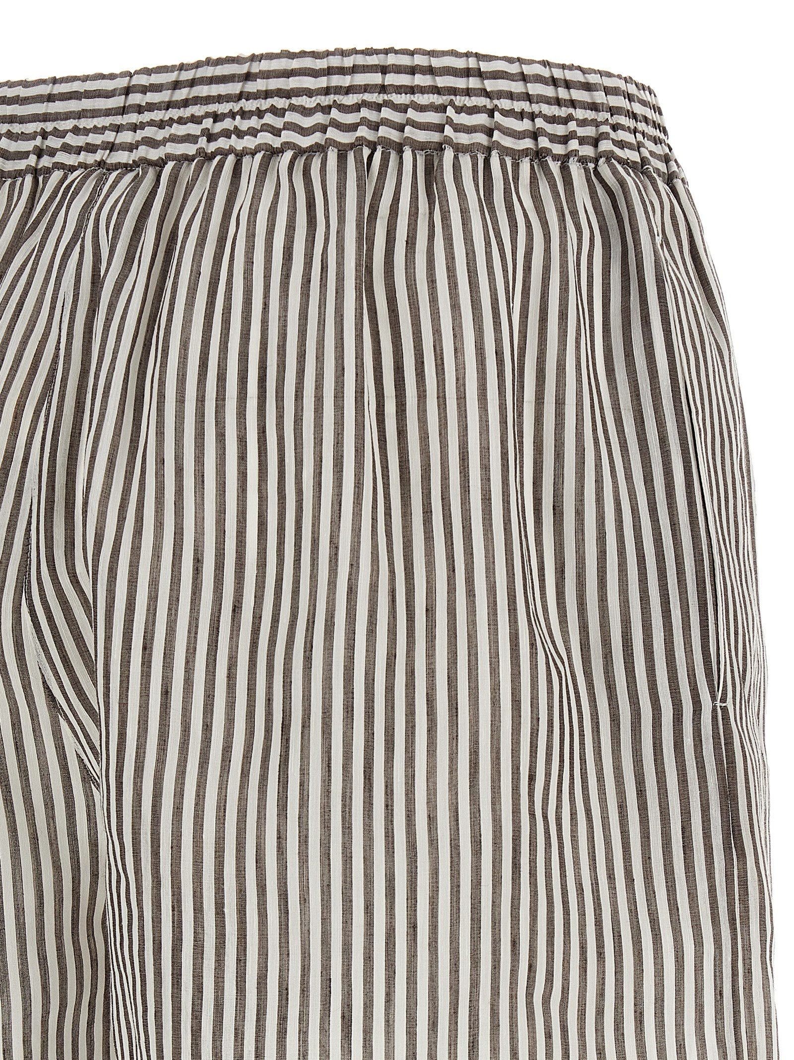 Brunello Cucinelli Striped Linen Bermuda Shorts