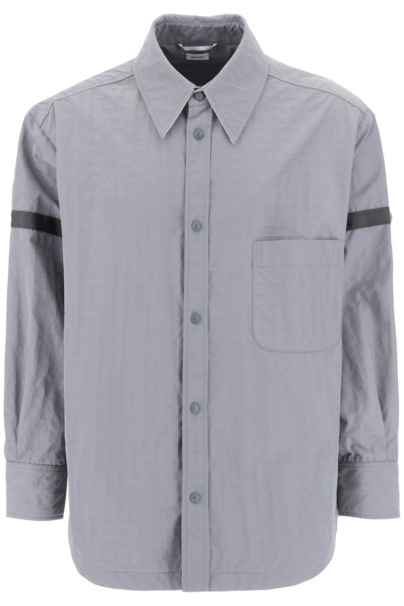 Thom Browne Nylon Ripstop Overshirt In Grey