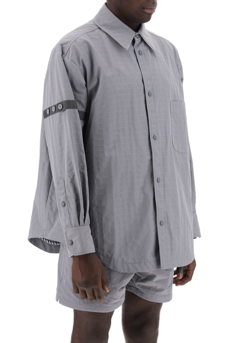 Thom Browne Nylon Ripstop Overshirt In Grey