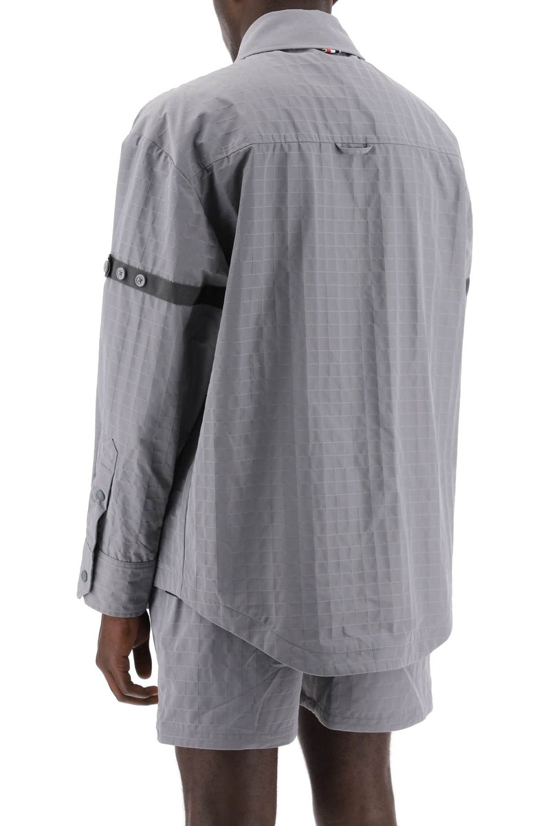 Thom Browne Nylon Ripstop Overshirt In Grey