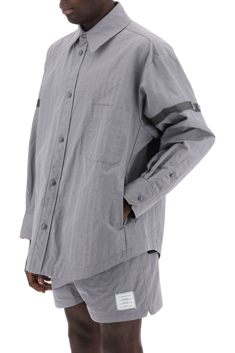 Thom Browne Nylon Ripstop Overshirt In Grey