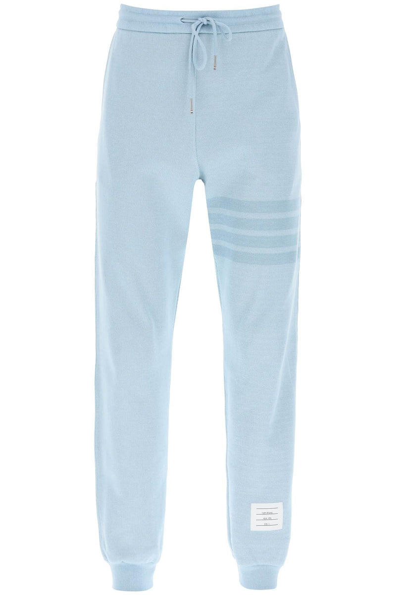 Thom Browne 4-Bar Joggers In Cotton Knit Blue