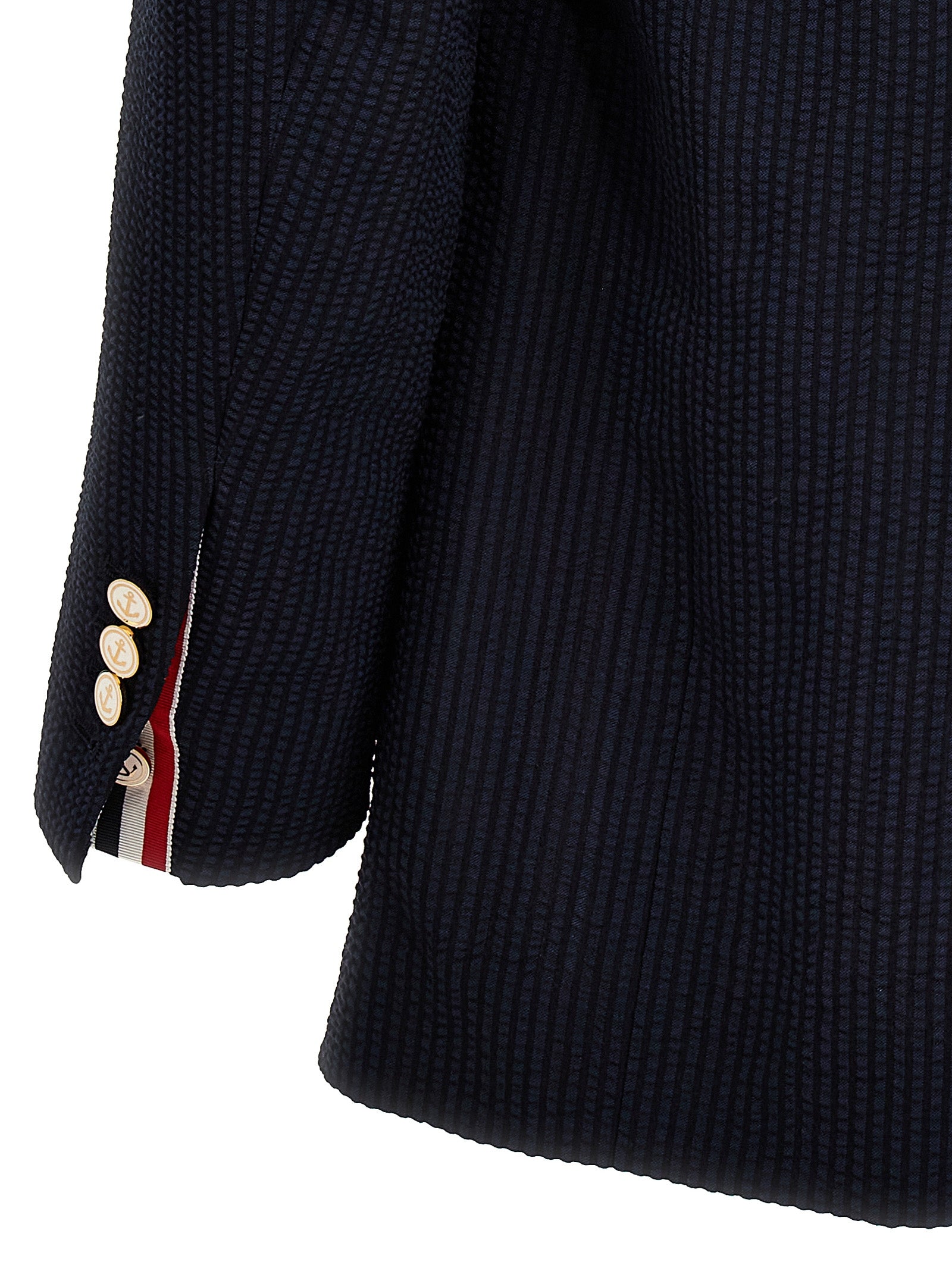 Thom Browne Single-Breasted Seersucker Blazer