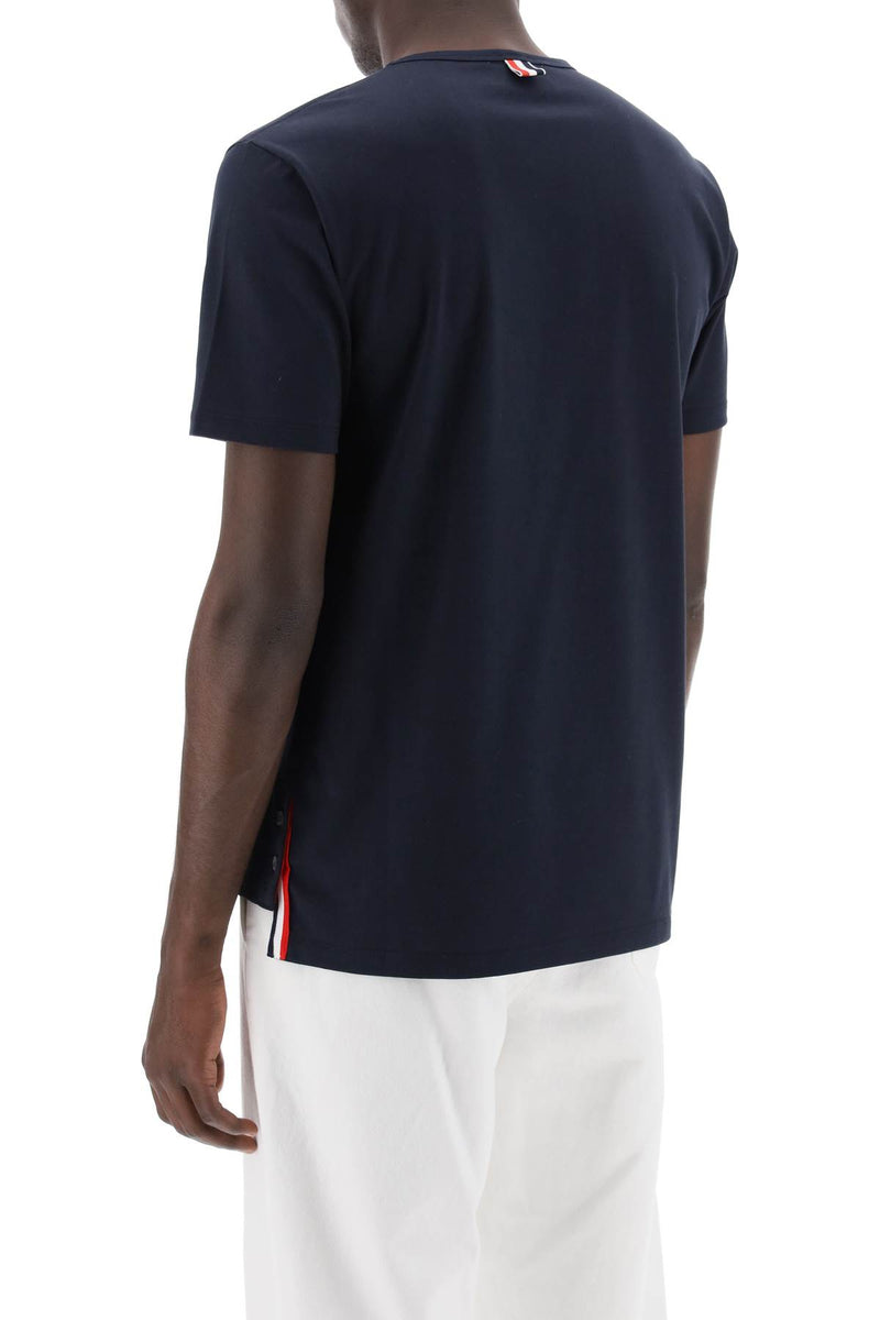 Thom Browne T-Shirt Con Taschino Rwb Blue