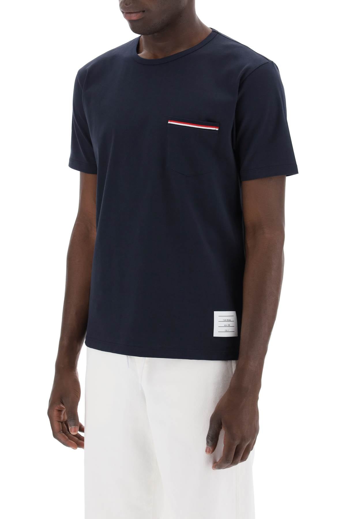 Thom Browne T-Shirt Con Taschino Rwb