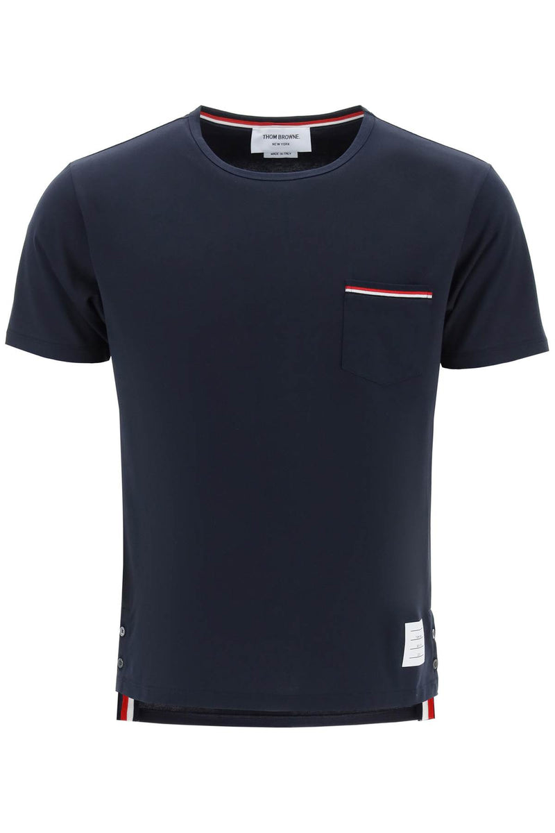 Thom Browne T-Shirt Con Taschino Rwb Blue