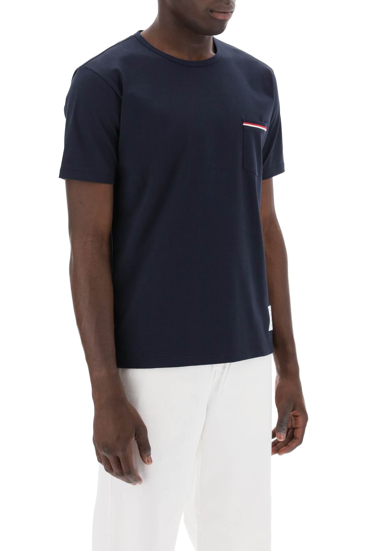 Thom Browne T-Shirt Con Taschino Rwb