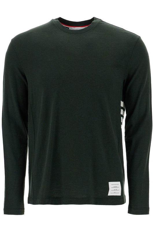 Thom Browne Long-Sleeved Wool Jersey T-Shirt For Men Green